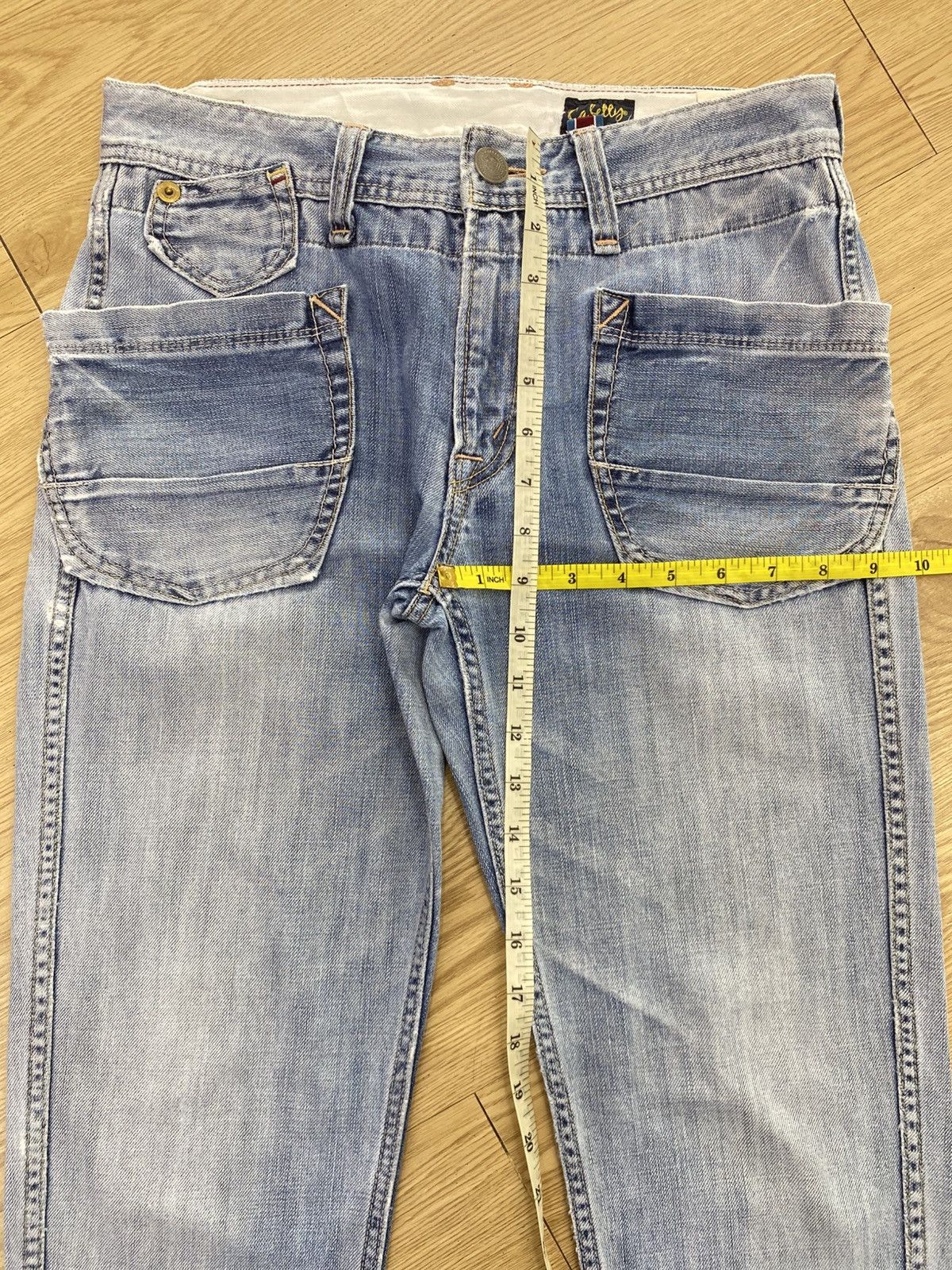Japanese Brand Japanese Brand Blue Wash Style Bush Pants Buckle Back Jeans Size US 30 / EU 46 - 10 Thumbnail