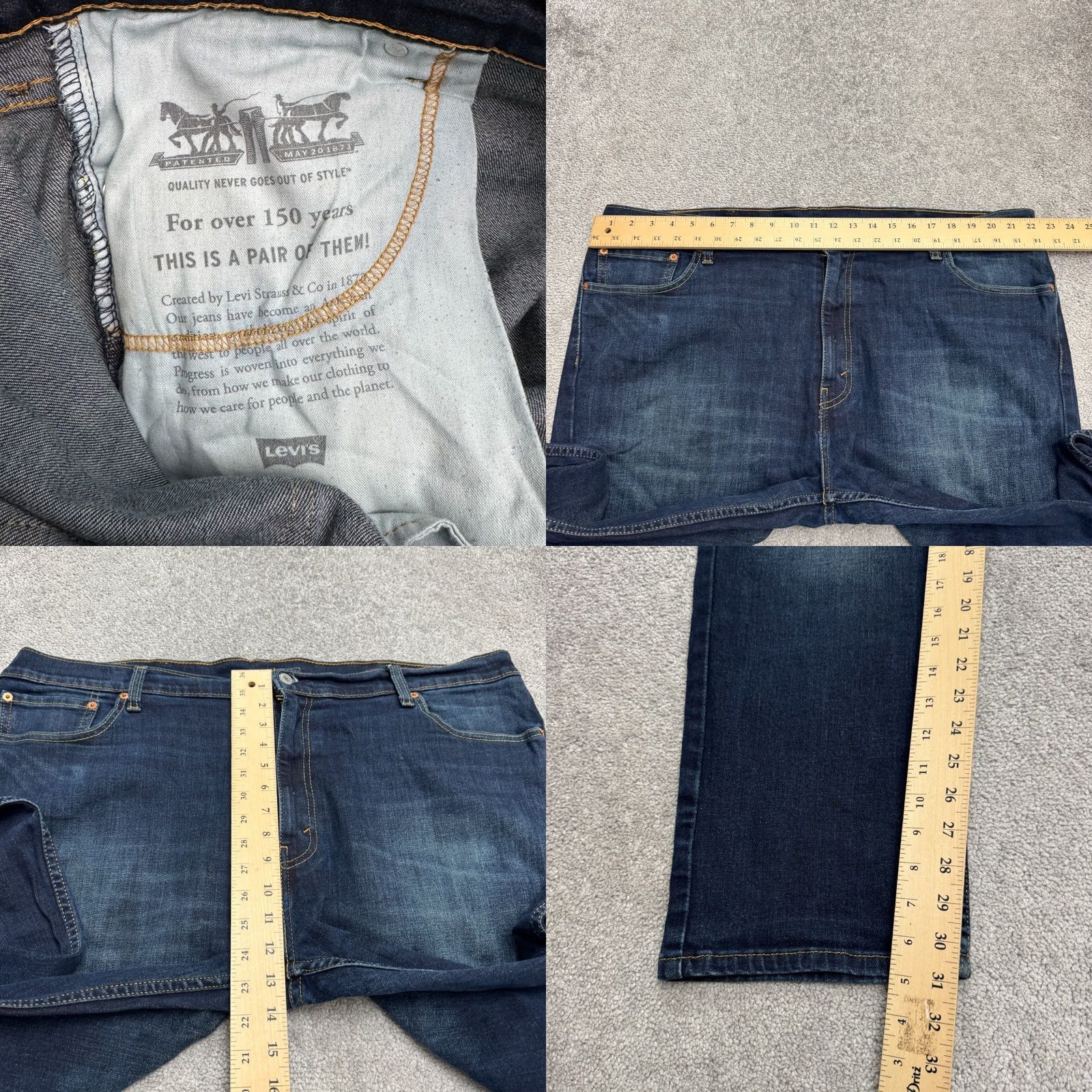Levi's Levi's 511 Straight Leg Slim Fit Denim Jeans Mens 42x32 Blue Dark Wash Casual Size US 42 / EU 58 - 9 Thumbnail