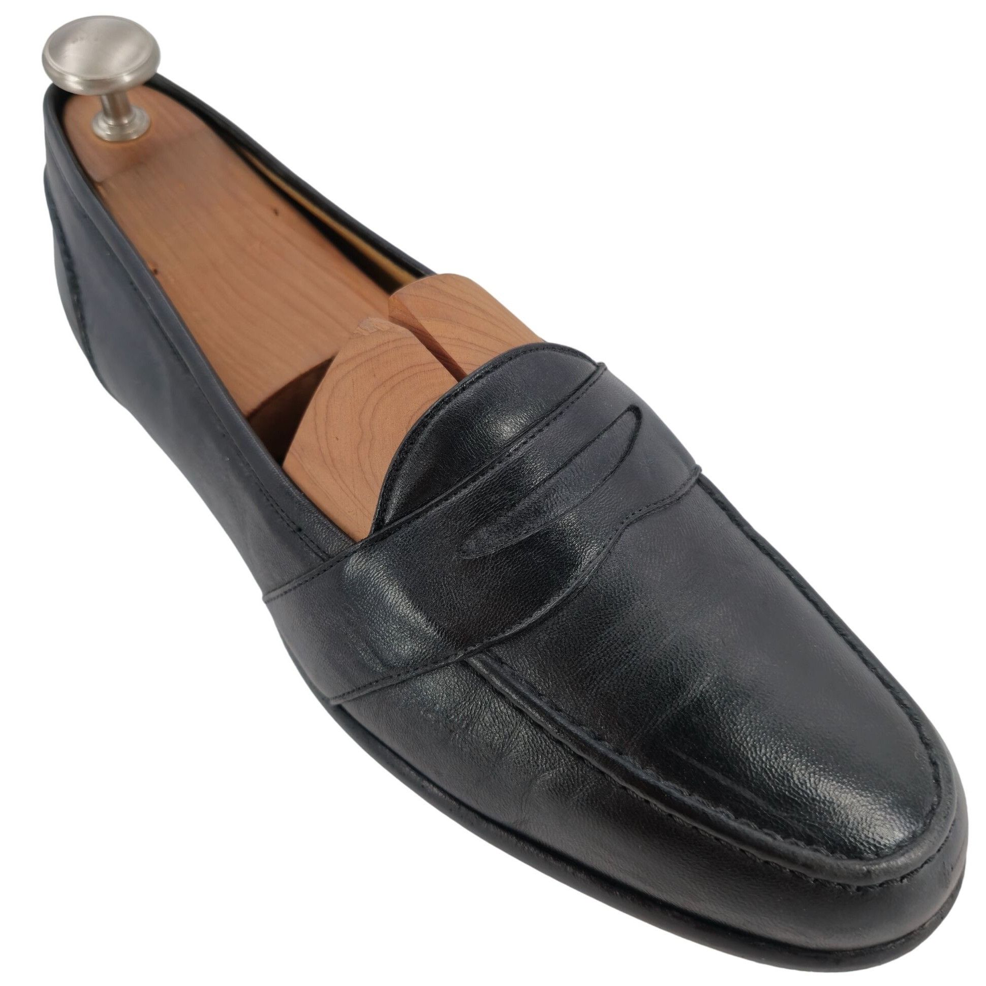 Vintage Bragano Cole Haan Italy Men 11.5 Black Leather Dress display picture 3