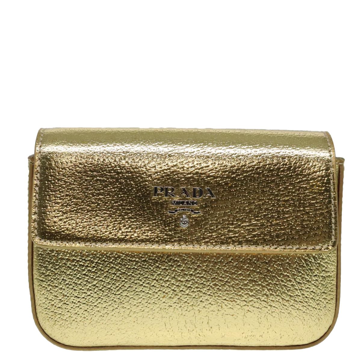 Prada -- Gold Leather Wallet (Pre-Owned) Size ONE SIZE - 1 Thumbnail