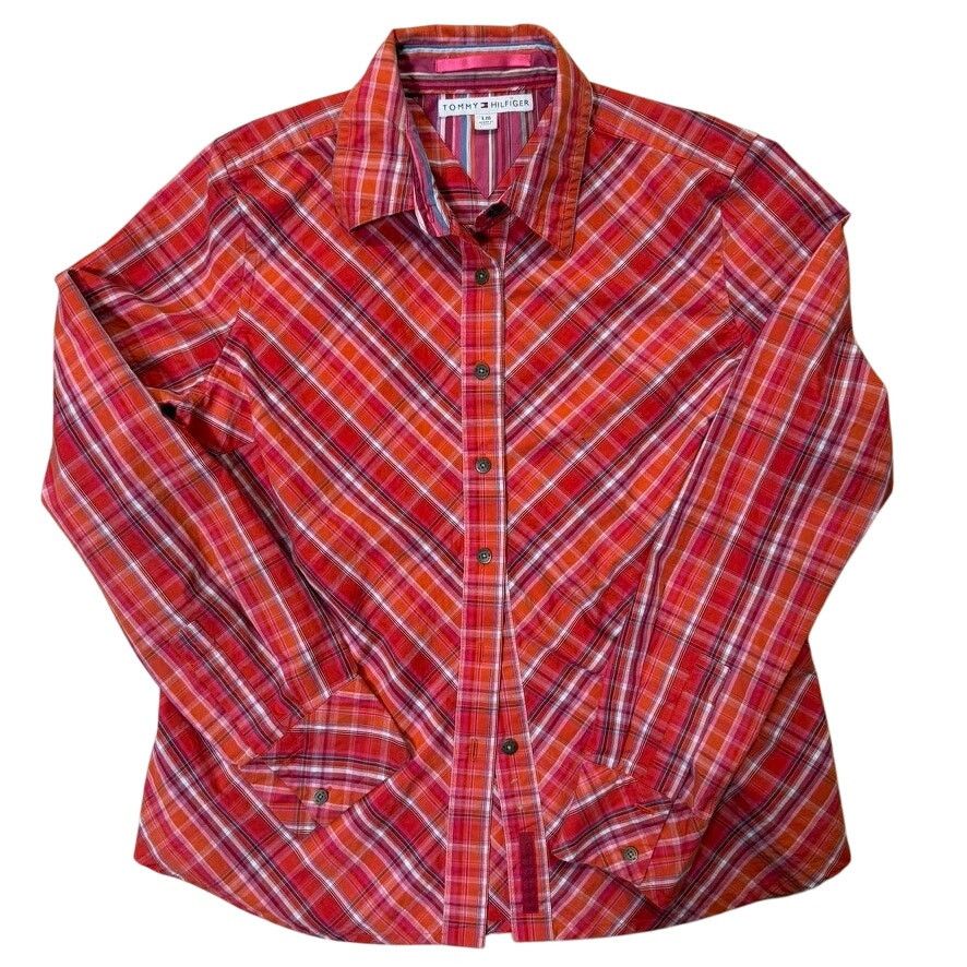 Tommy Hilfiger Tommy Hilfiger Vintage Plade Button Down Size L / US 10 / IT 46 - 1 Thumbnail