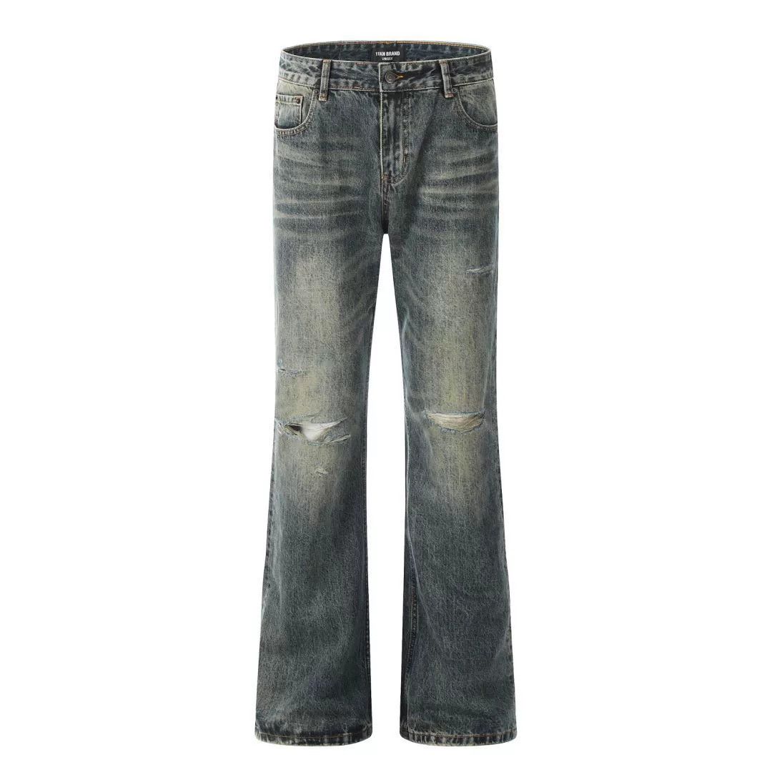 Vintage Men's vintage blue cleanfit casual ripped bootcut jeans Size US 32 / EU 48 - 1 Thumbnail