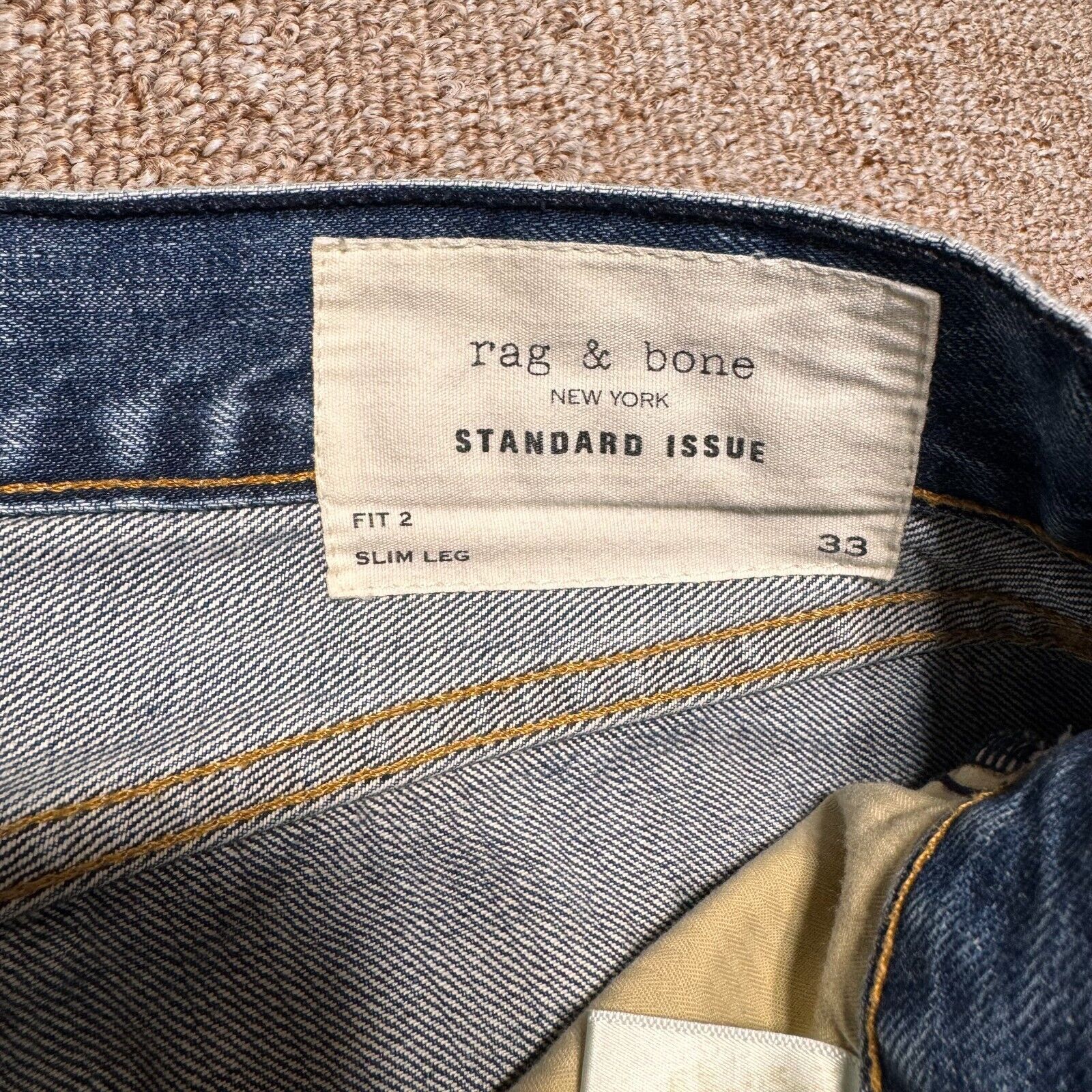 Rag & Bone rag & bone Standard Issue Distressed Denim Fit 2 Slim Leg Size US 33 - 12 Thumbnail