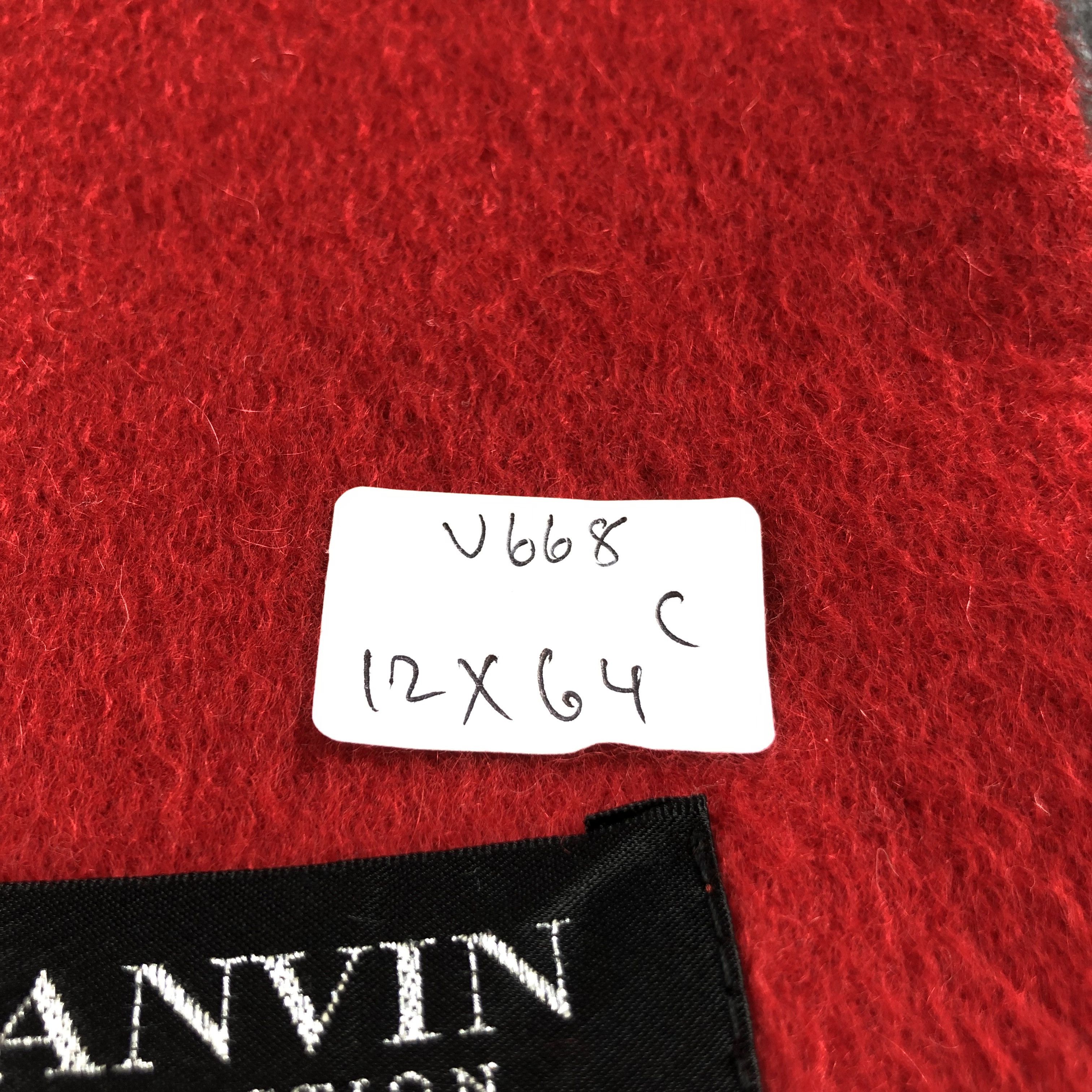 Lanvin Lanvin Red Cashmere Scarf Muffler V668 Size ONE SIZE - 5 Thumbnail