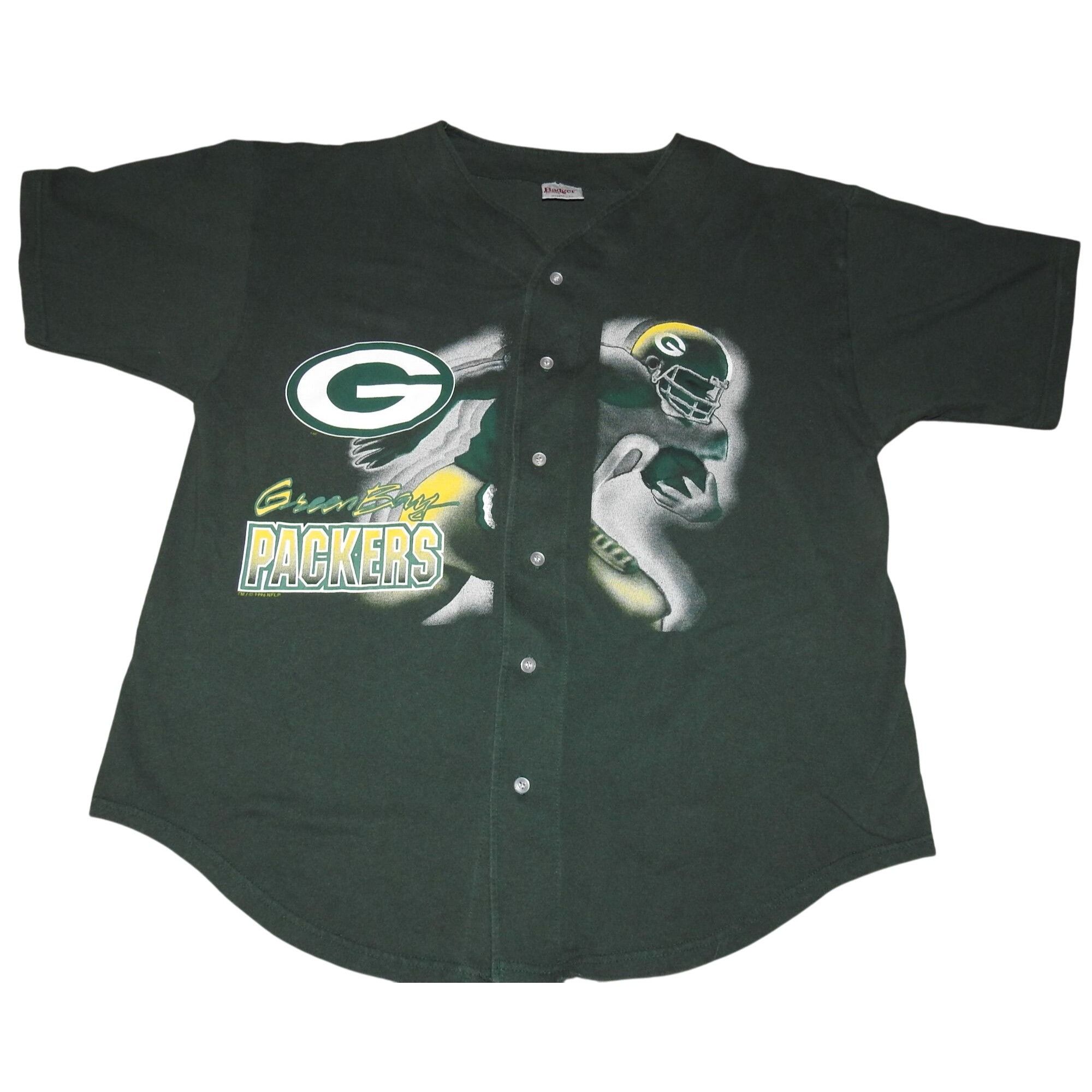 NFL Vintage 90s Green Bay Packers Badger Sport Baseball Jersey M Size US XL / EU 56 / 4 - 1 Thumbnail
