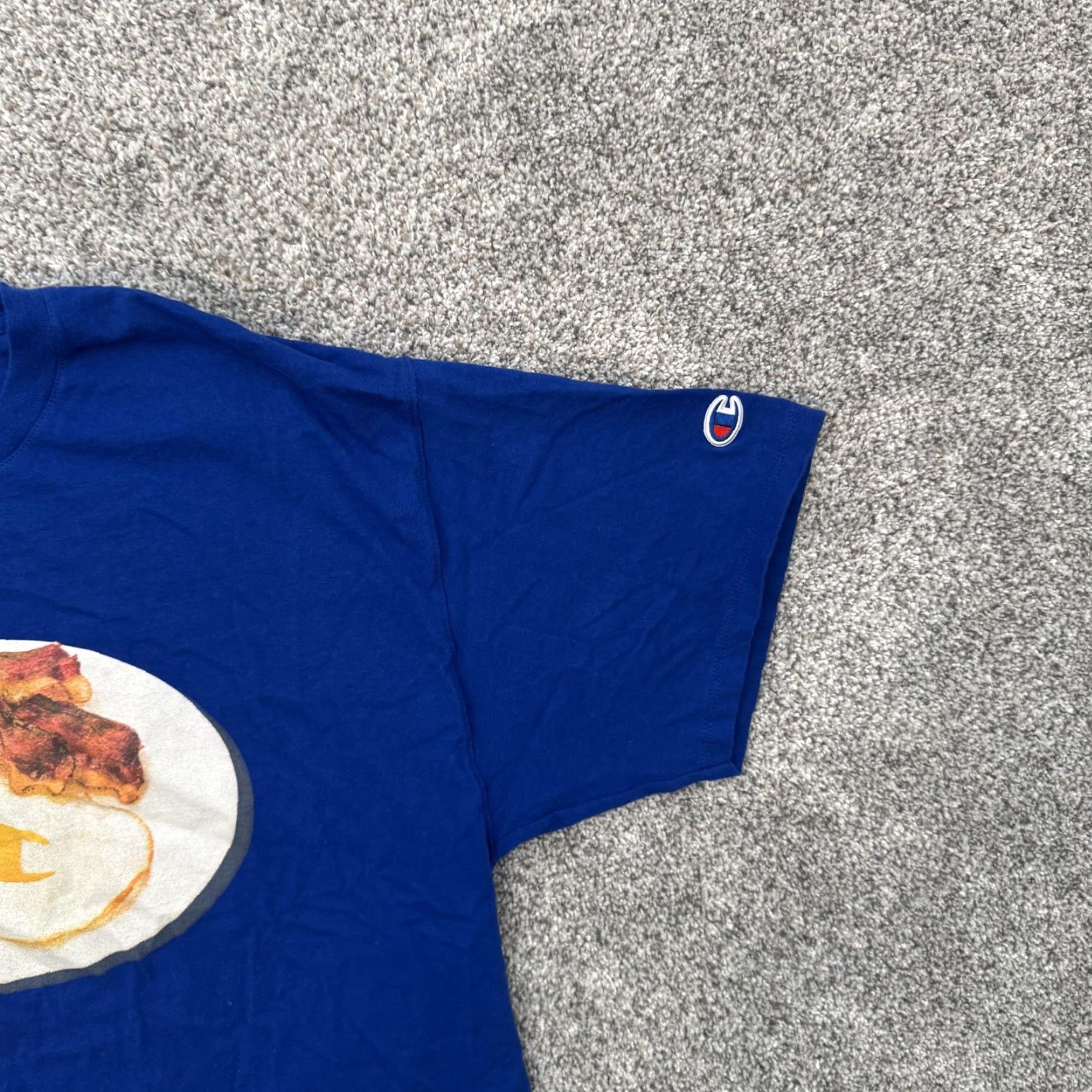 Champion Champion Shirt Mens L Blue Bacon Eggs Graphic Tee Breakfast Food Funny Size US L / EU 52-54 / 3 - 2 Thumbnail