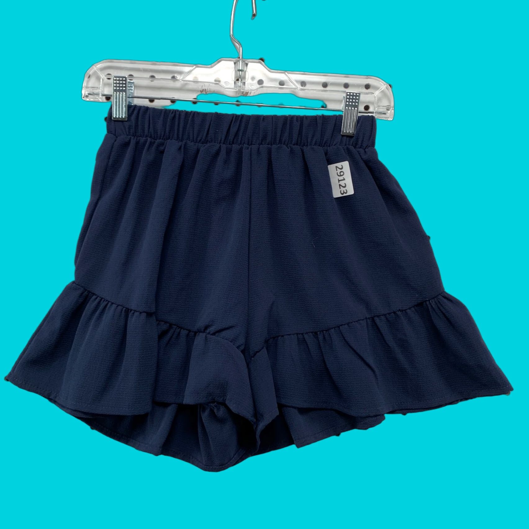 Vintage VINTAGE Tyche Skirt Skort Shorts Womens Small Navy Blue Ruffled Stretch 24x2.5 Size 28" / US 6 / IT 42 - 1 Thumbnail