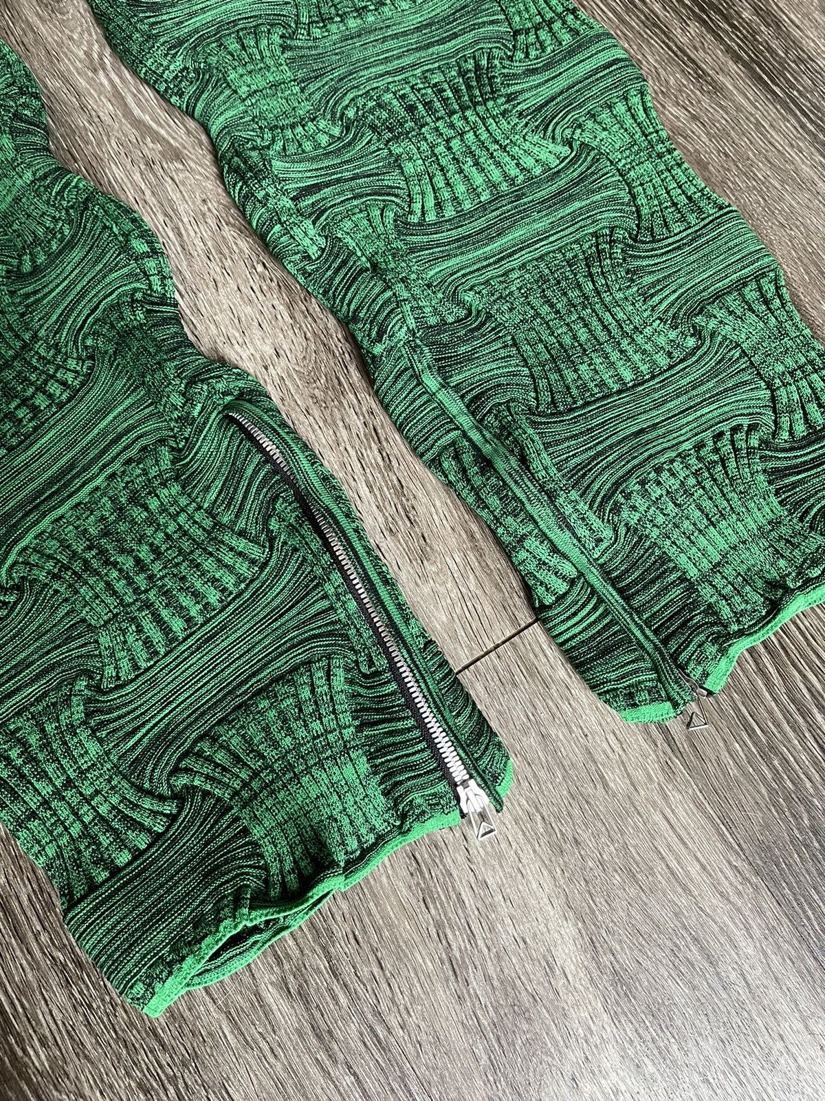 Bottega Veneta Bottega Veneta Intrecciato Mouliné Green Wavy Pants Size US 31 - 5 Thumbnail