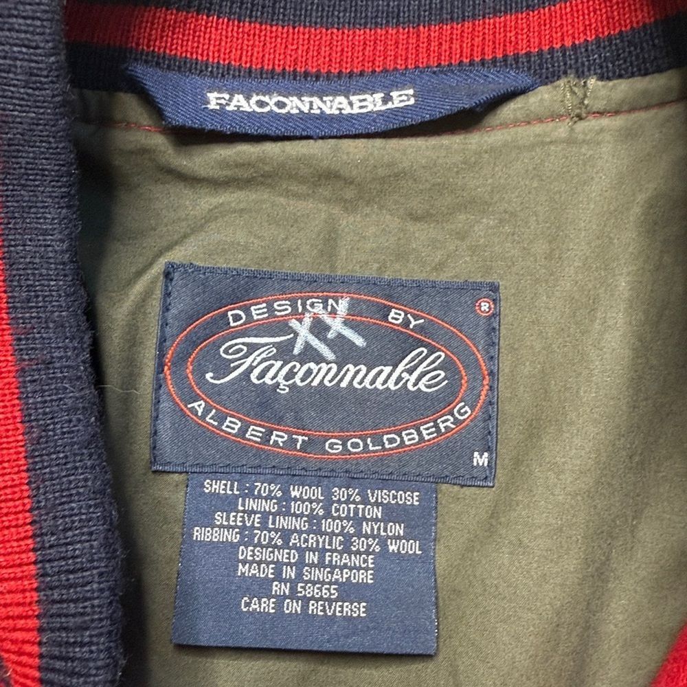 Faconnable 90s Vintage Faconnable Red Wool Bomber Jacket Medium Letterm Size US M / EU 48-50 / 2 - 3 Thumbnail