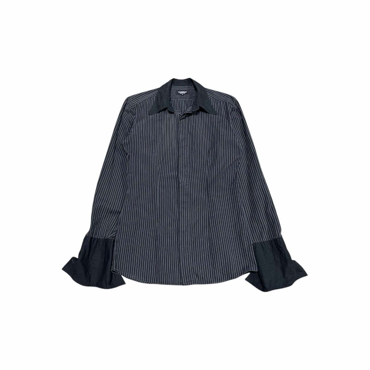Tornado Mart 🔥Y2K Tornado Mart Striped Shirt Sharped Collar Double Cuffs Size US M / EU 48-50 / 2 - 1 Thumbnail