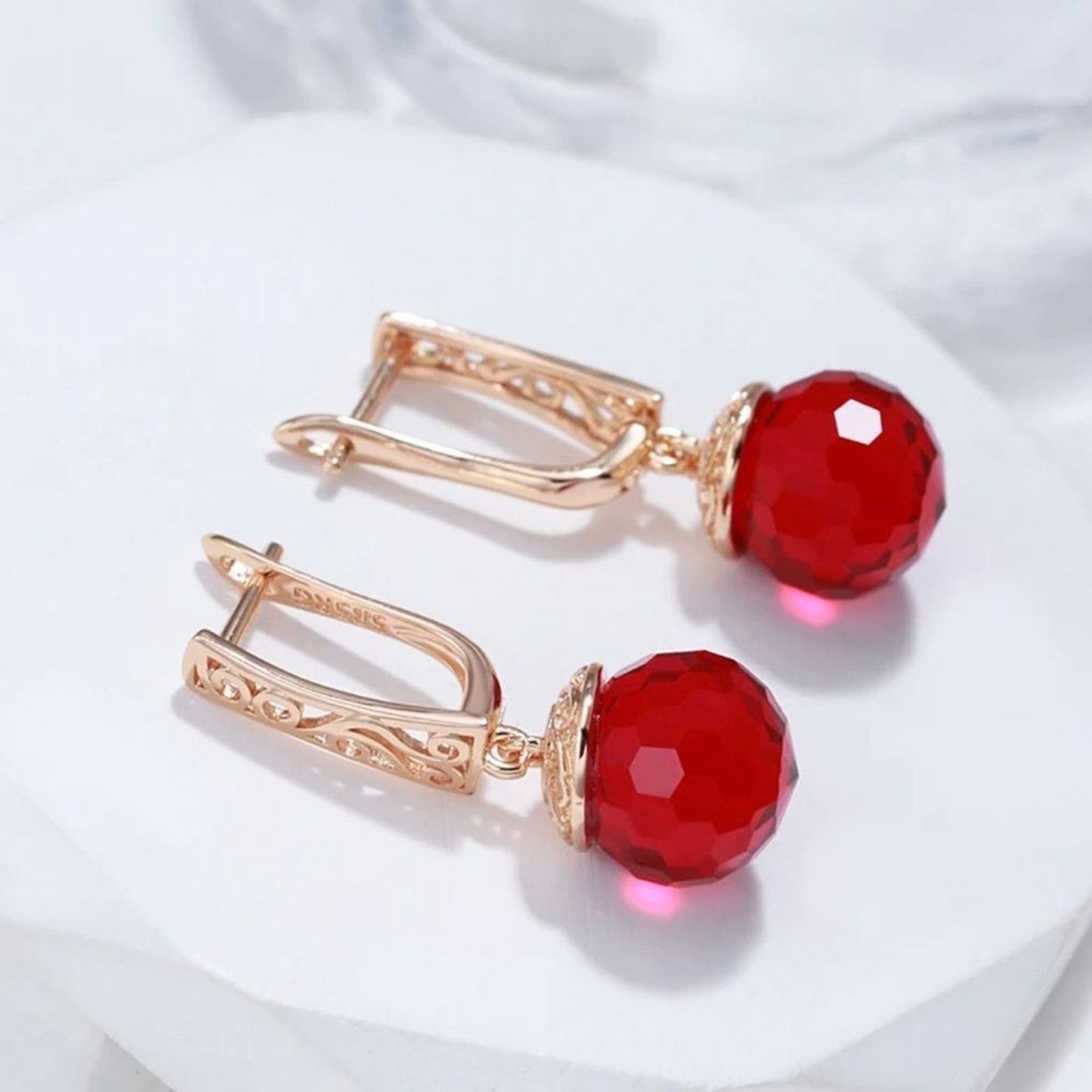 Other New Gorgeous Rose Gold Plated Ball Bride Drop Earrings Size ONE SIZE - 4 Thumbnail