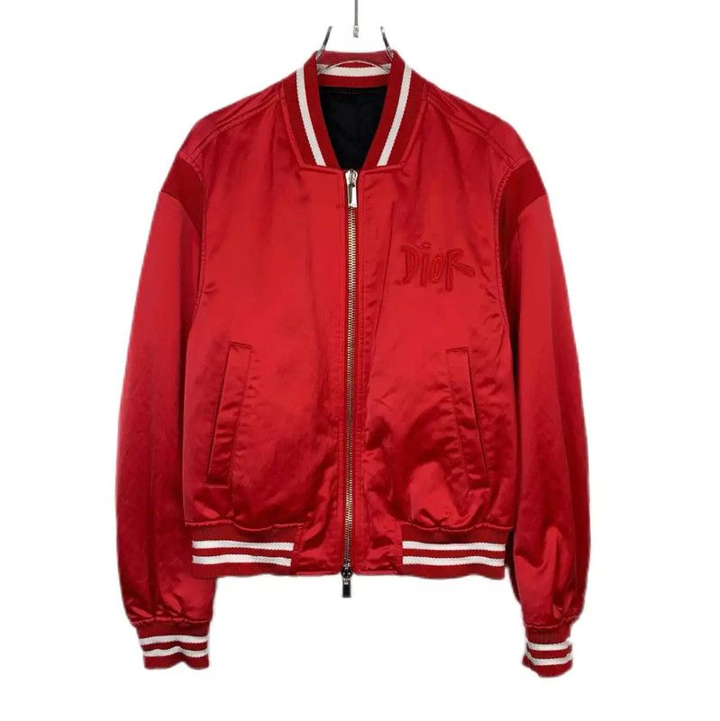 Dior Red Nylon Men's Bomber Jacket 0089