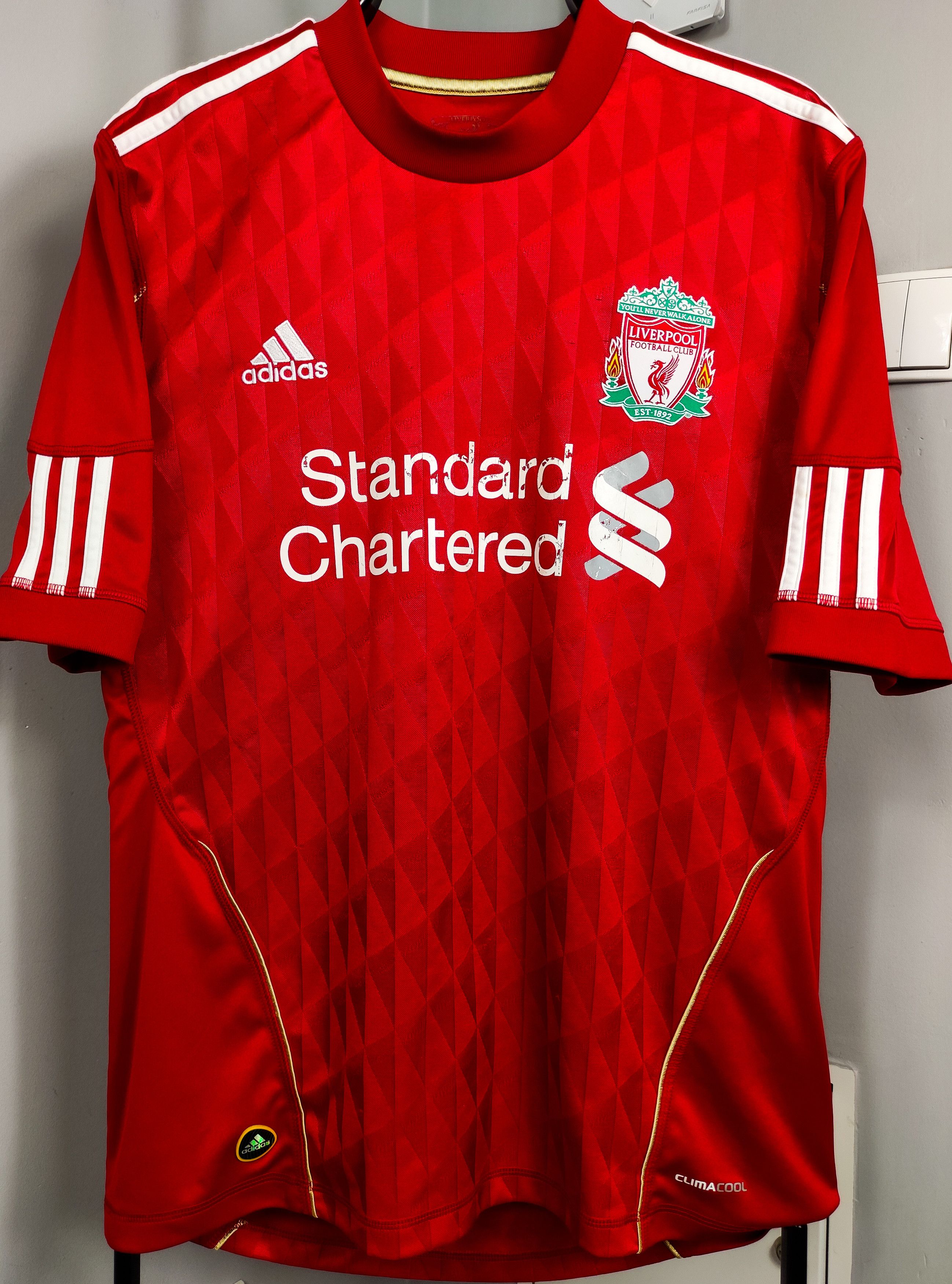Adidas Raul Meireles #4 Liverpool FC 2010 2011 2012 Adidas Home M Size US M / EU 48-50 / 2 - 2 Thumbnail