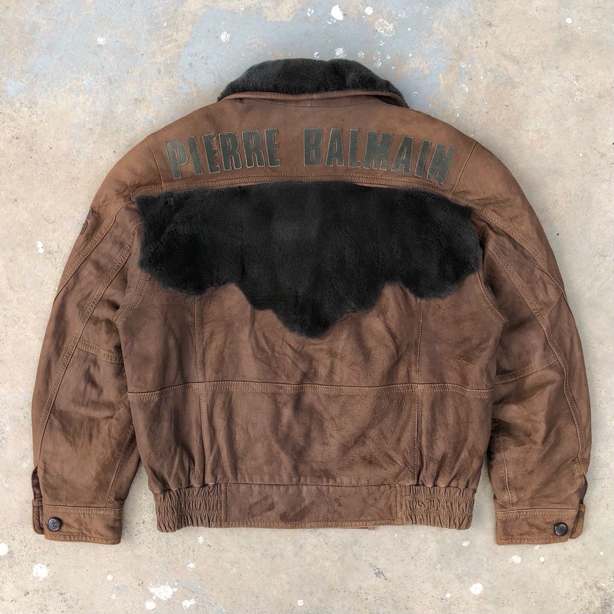 Pierre Balmain VTG Pierre Balmain Paris Leather Fur Collar Bomber Jacket Size US L / EU 52-54 / 3 - 3 Thumbnail