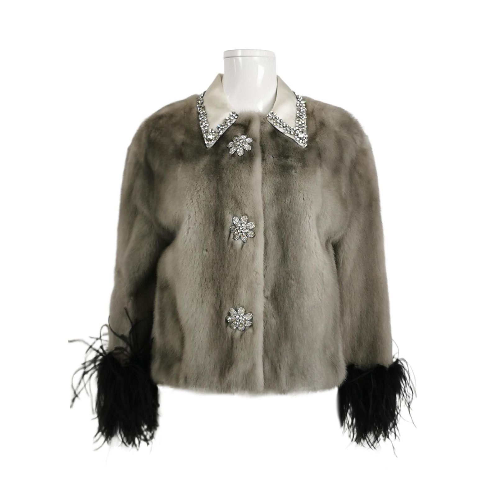 Prada Prada Crystal Embellished Mink Fur Jacket Size 38 Size XS / US 0-2 / IT 36-38 - 1 Thumbnail