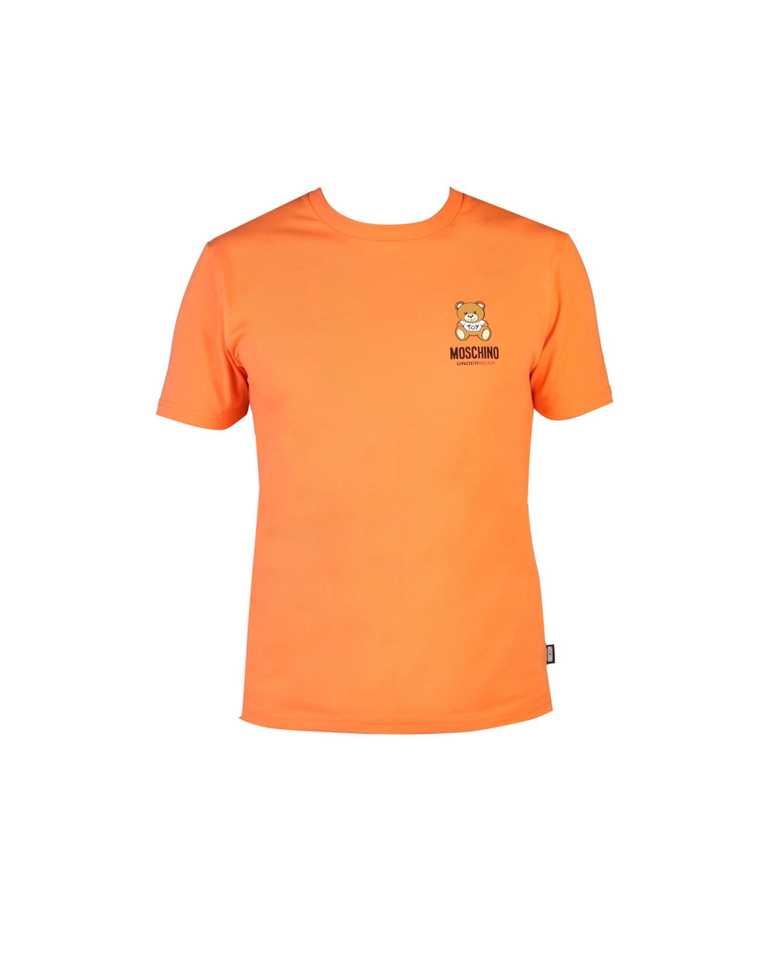 image of Moschino Logo Print Cotton T-Shirt in Orange, Men's (Size Small)