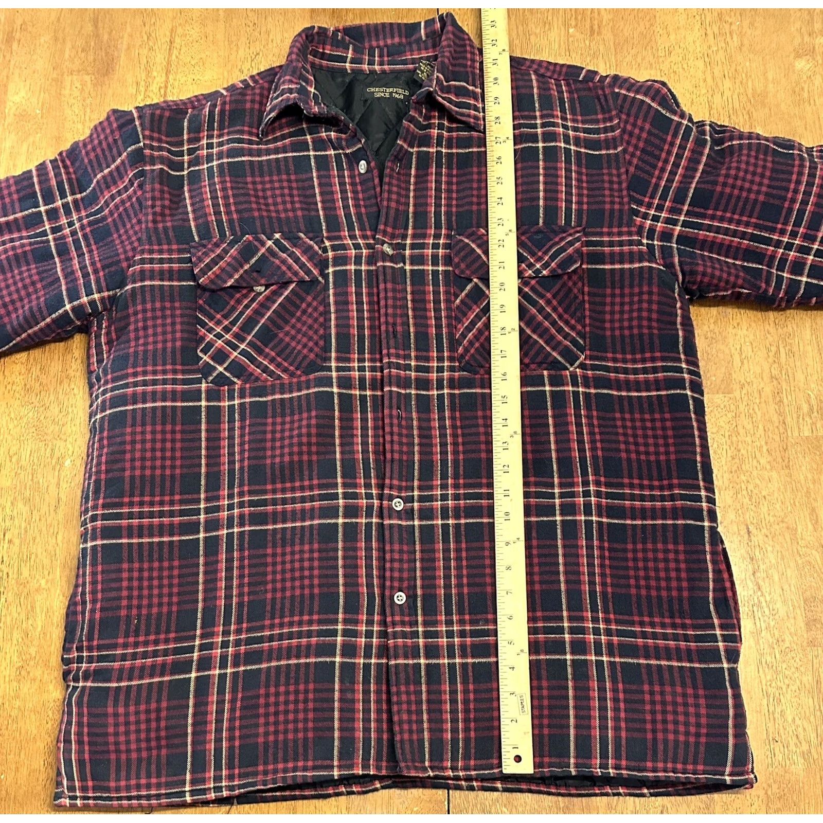 Vintage VINTAGE Chesterfield Shirt Jacket Quilted Insulated Red Plaid XL Size US XL / EU 56 / 4 - 6 Thumbnail