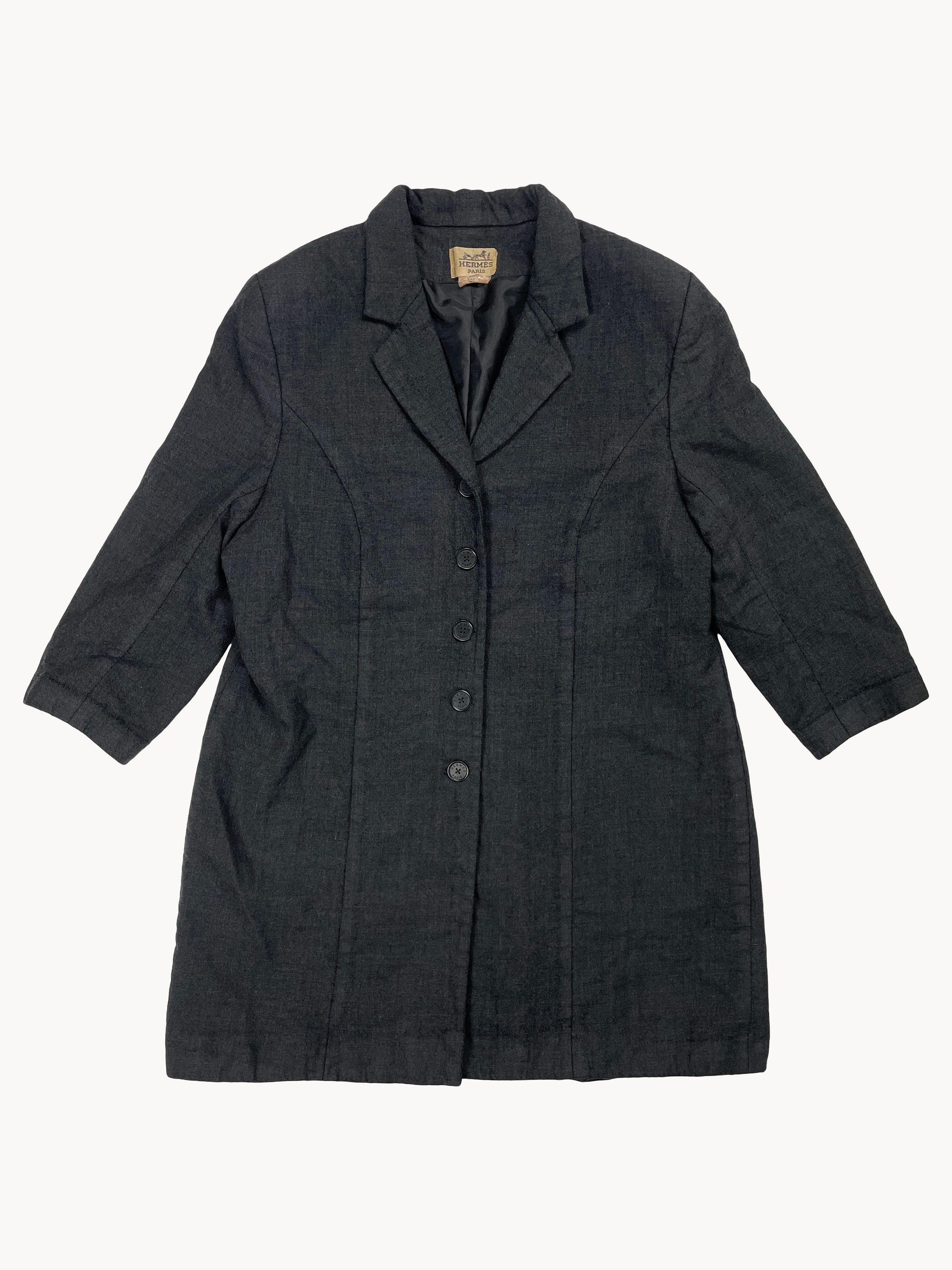 Hermes Vintage 80s Hermes by Claude Brouet Single Breasted Coat 44 Size L / US 10 / IT 46 - 1 Thumbnail