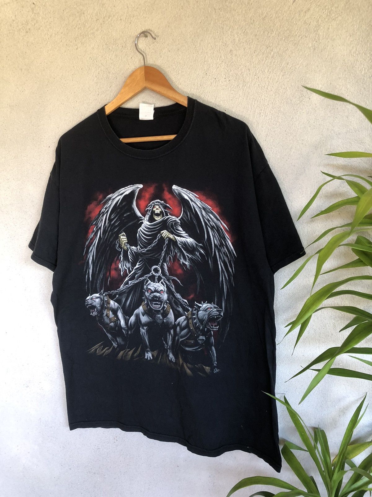 Affliction × Vintage Crazy Vintage Y2K Hellhound Reaper Pit Bulls Tee Size US XL / EU 56 / 4 - 4 Thumbnail