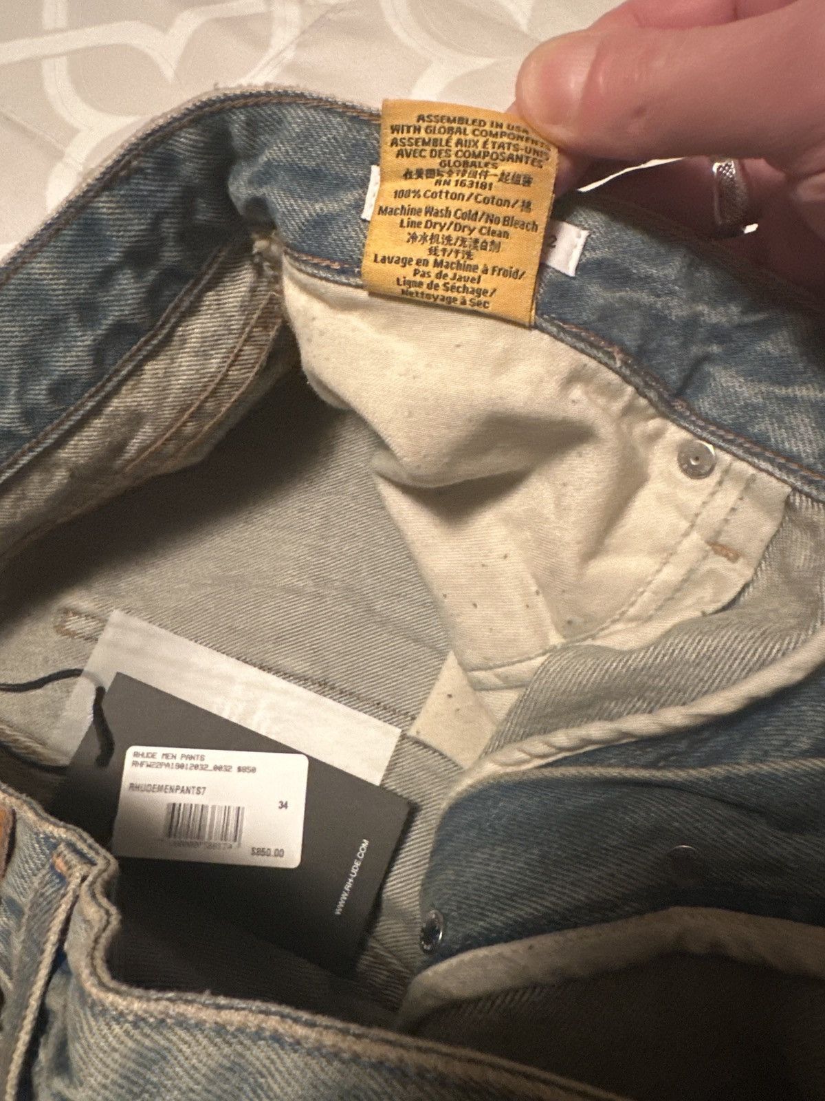Rhude Rhude “Race Money Bull Graphic Denim Jeans Men’s Size 34-32 Size US 34 / EU 50 - 13 Thumbnail