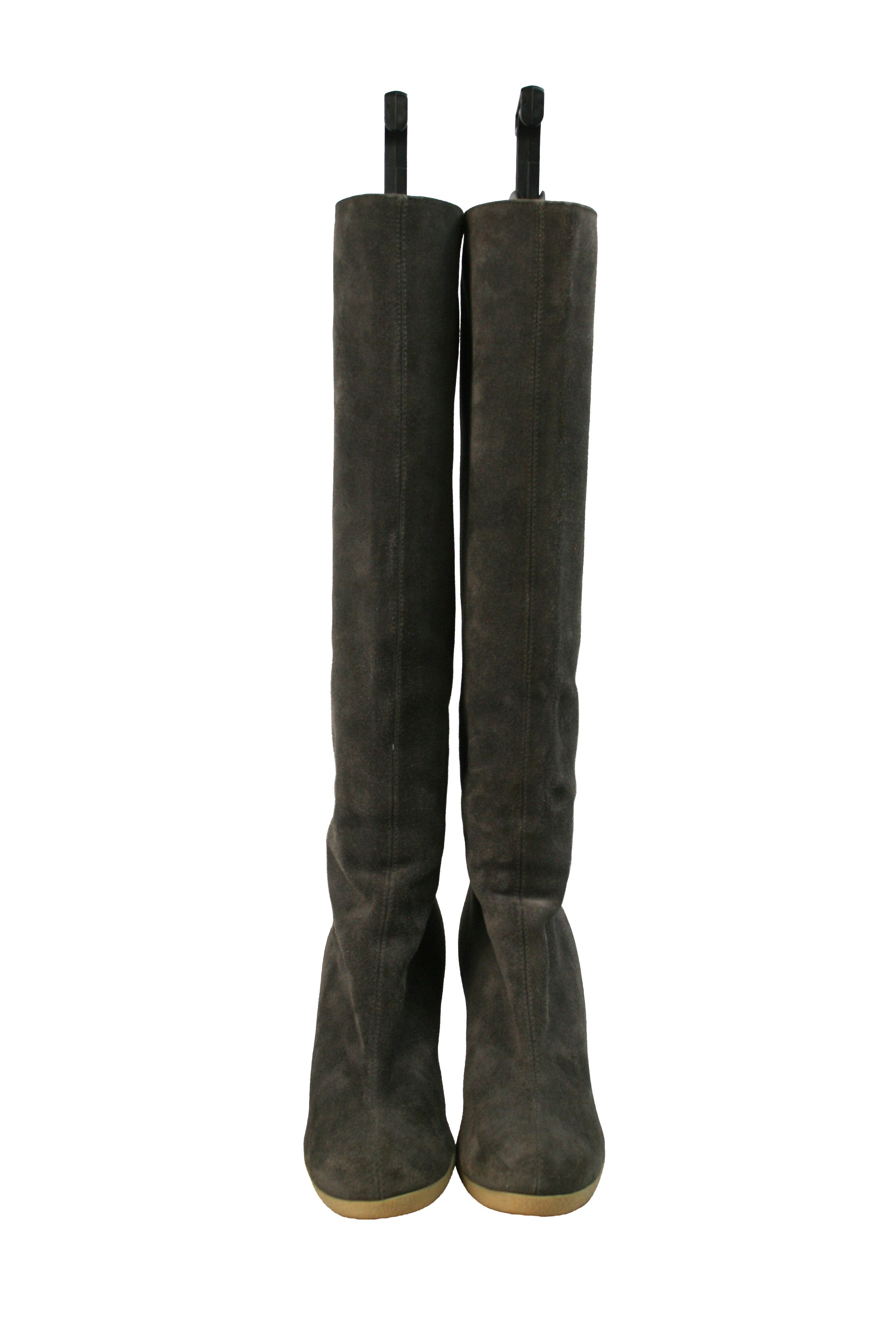 Jil Sander 2008 Raf Simons Era Knee High Suede Boots Vintage Size US 8 / IT 38 - 8 Thumbnail