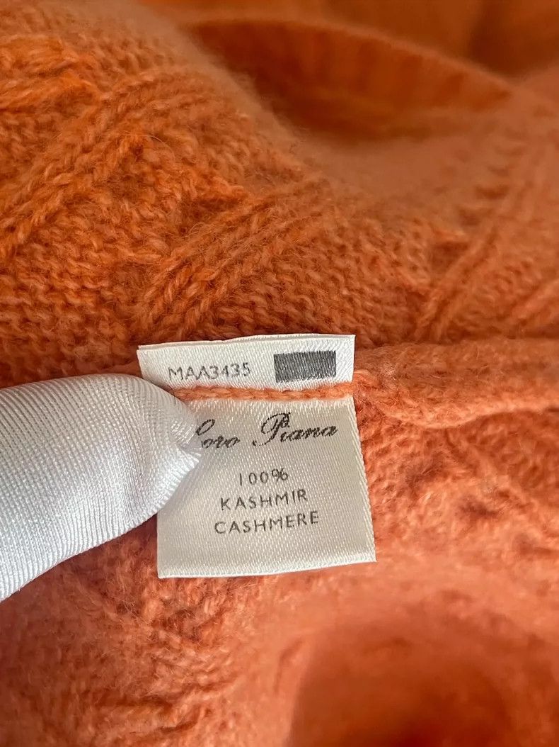 Loro Piana LORO PIANA Orange cashmere sweater Size S / US 4 / IT 40 - 8 Thumbnail
