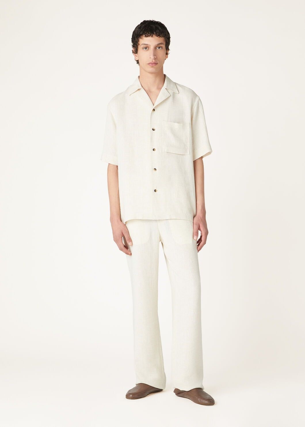 Loro Piana o1w1db10725 FAΟ7683 Federico Linen Shirt in Ivory Size US S / EU 44-46 / 1 - 2 Thumbnail
