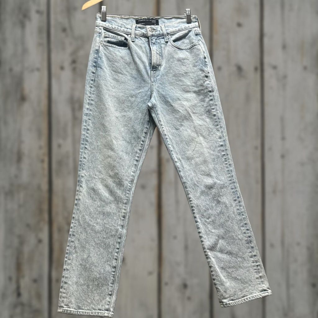 Veronica Beard VERONICA BEARD Alenah Slim Straight High Rise Jeans Womens 26 Blue Pier Pressure Denim 5-Pocket Stretch Cotton Size 26" / US 2 / IT 38 - 1 Thumbnail