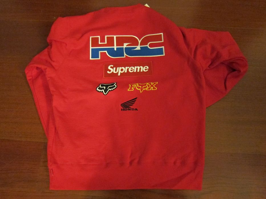 Supreme Supreme Honda Fox Racing Crewneck Sweatshirt Red F/W 2019