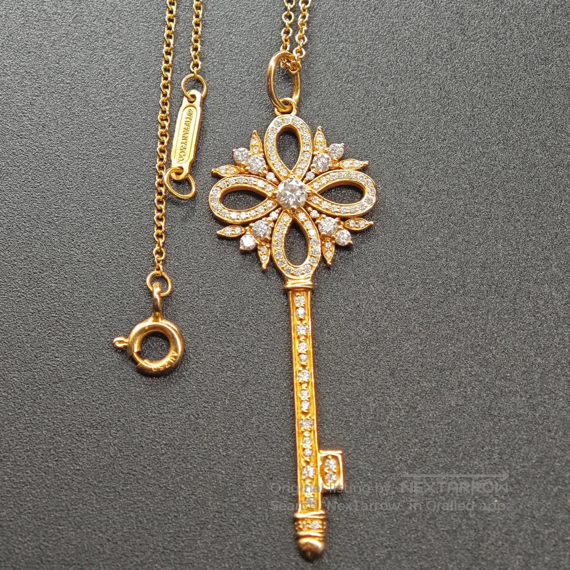 Tiffany & Co. Tiffany Victoria 18K Rose Gold Diamond Key Necklace. Size ONE SIZE - 1 Thumbnail