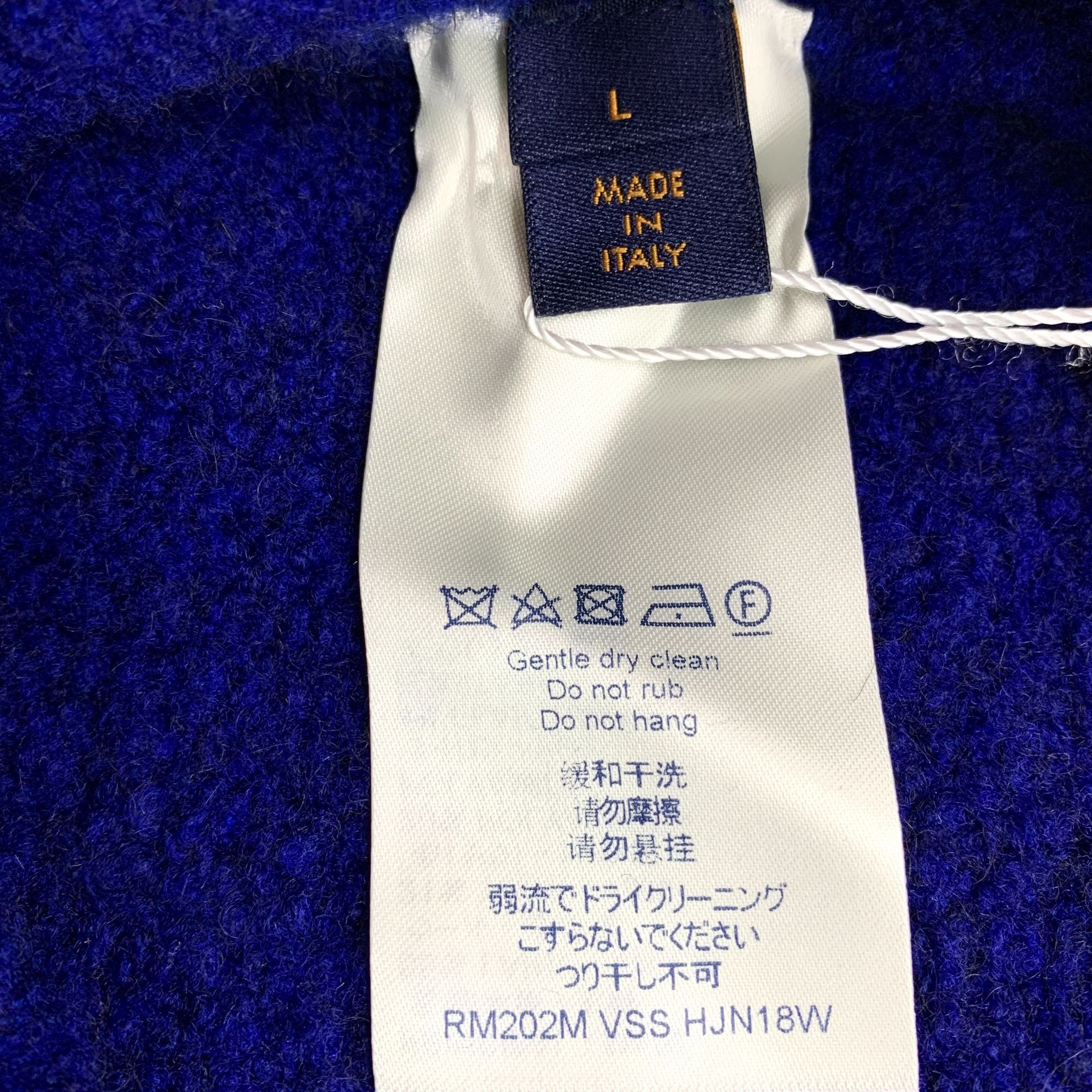 Louis Vuitton Louis Vuitton Dark Blue Logo Embroidered Woolen Round-Neck L Size US L / EU 52-54 / 3 - 4 Thumbnail