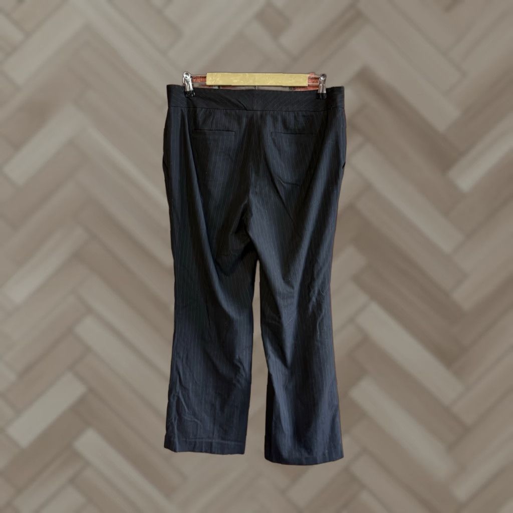 Calvin Klein Calvin Klein Womens Dress Pants Black Striped Straight Leg Size 8 Work Pant Size 30" / US 8 / IT 44 - 1 Thumbnail