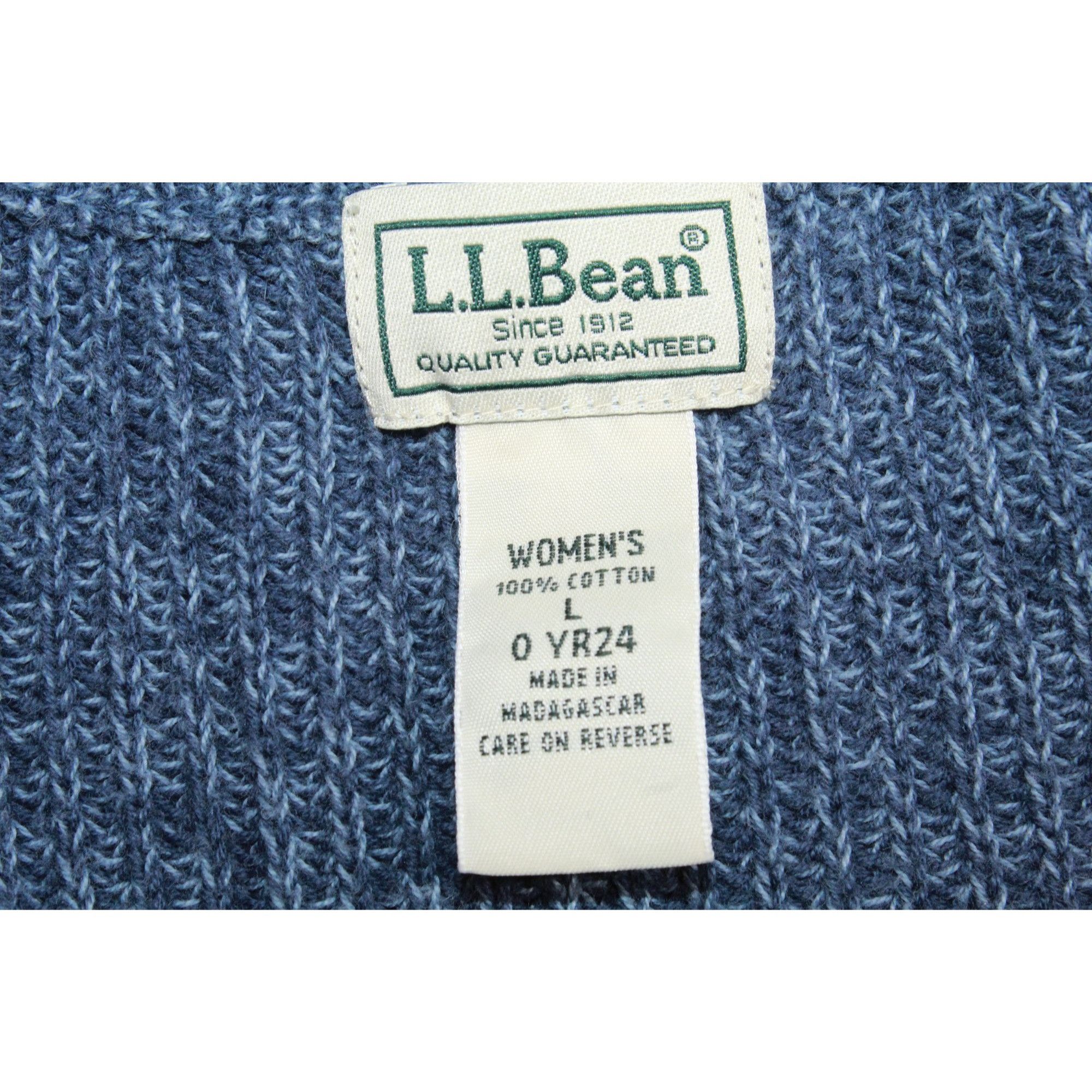 L.L. Bean LL Bean Men's Heather Blue Fisherman Knit Full Zip Sweater S Size US L / EU 52-54 / 3 - 6 Thumbnail