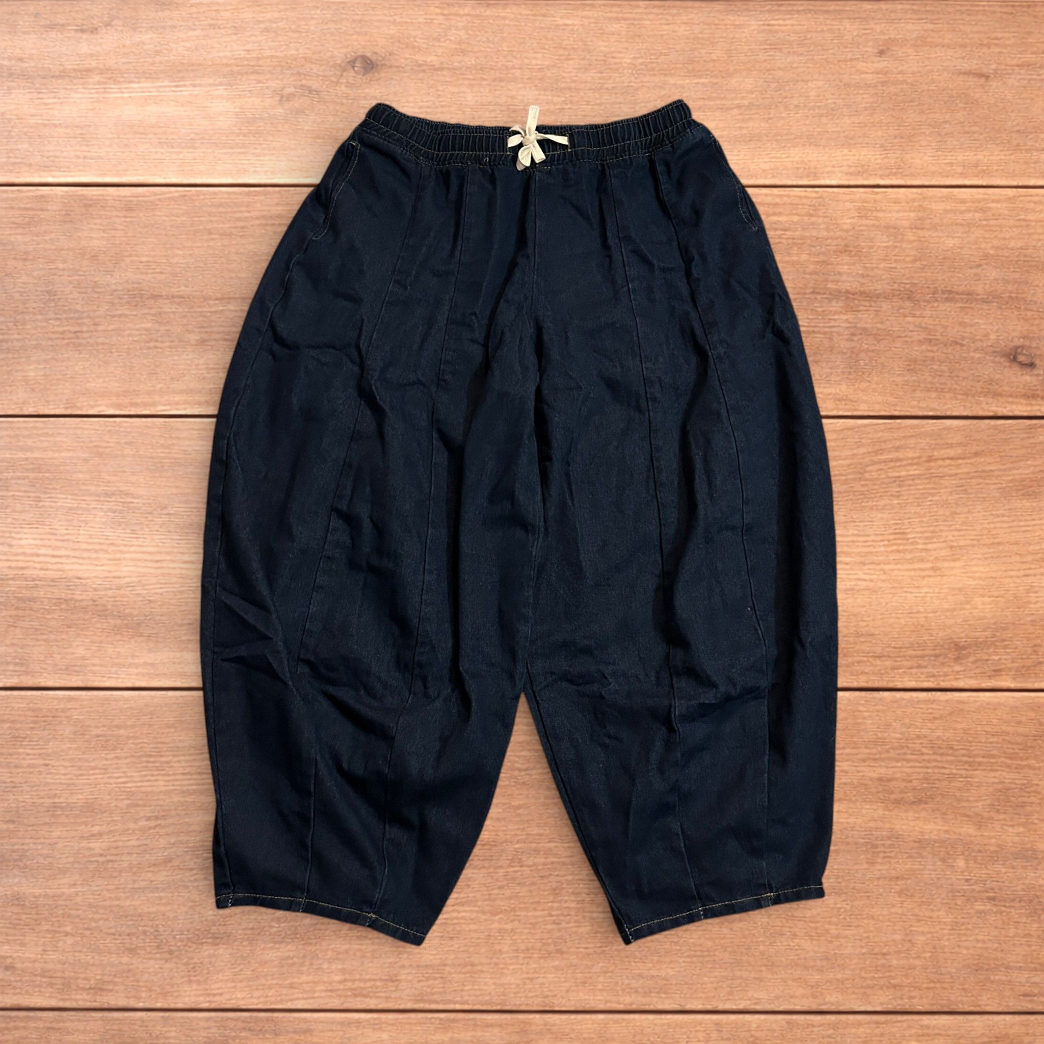 Japanese Brand Super baggy wide leg balloon fit jeans in dark blue wash. Size US 36 / EU 52 - 1 Thumbnail