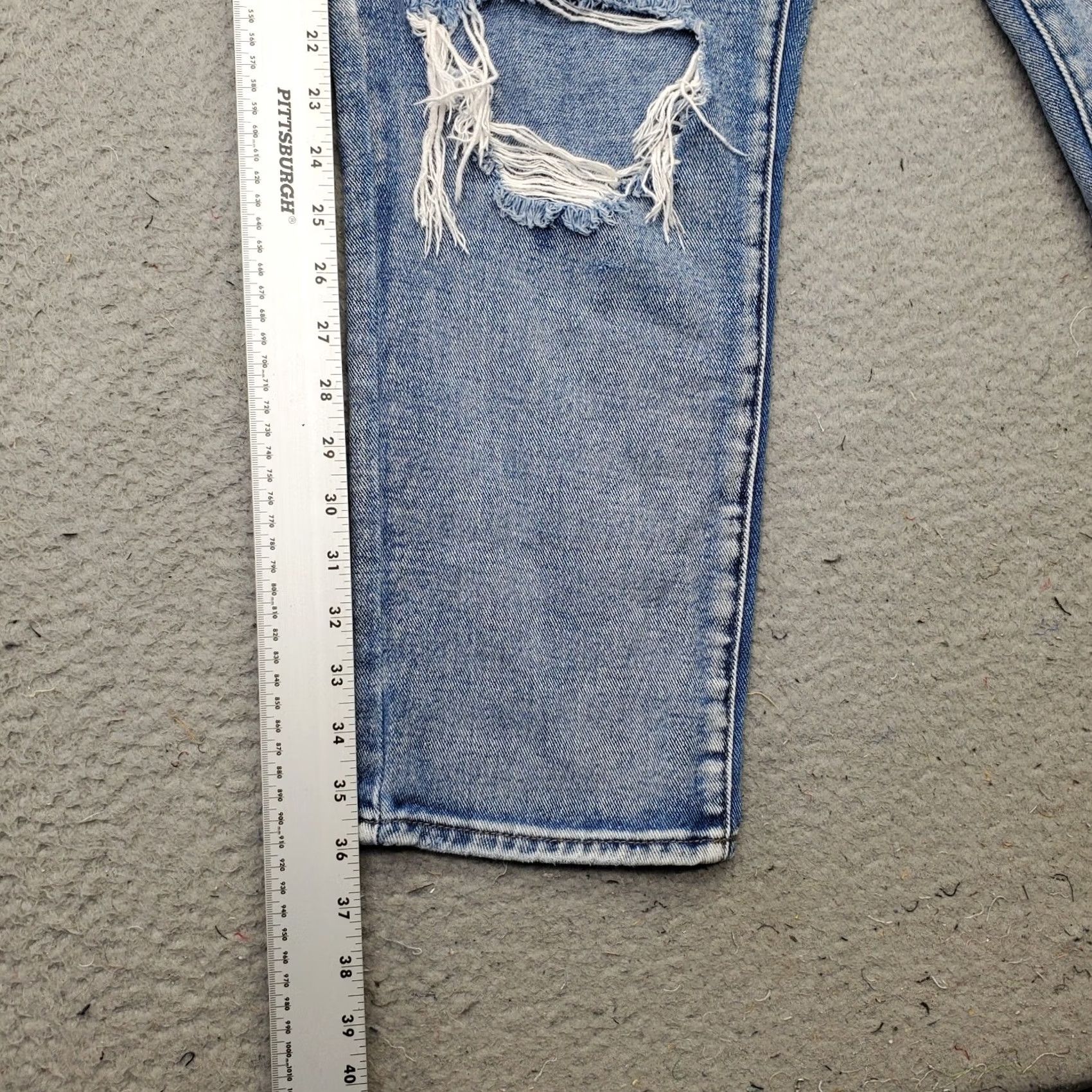 Pacsun PacSun Womens 30 Blue Denim Stretch Boho Distressed Mom Jeans Size 30" / US 8 / IT 44 - 3 Thumbnail