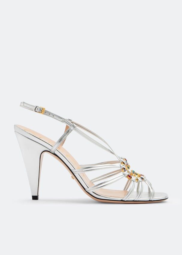 Gucci Interlocking G Crystals Sandals SIZE 39.5