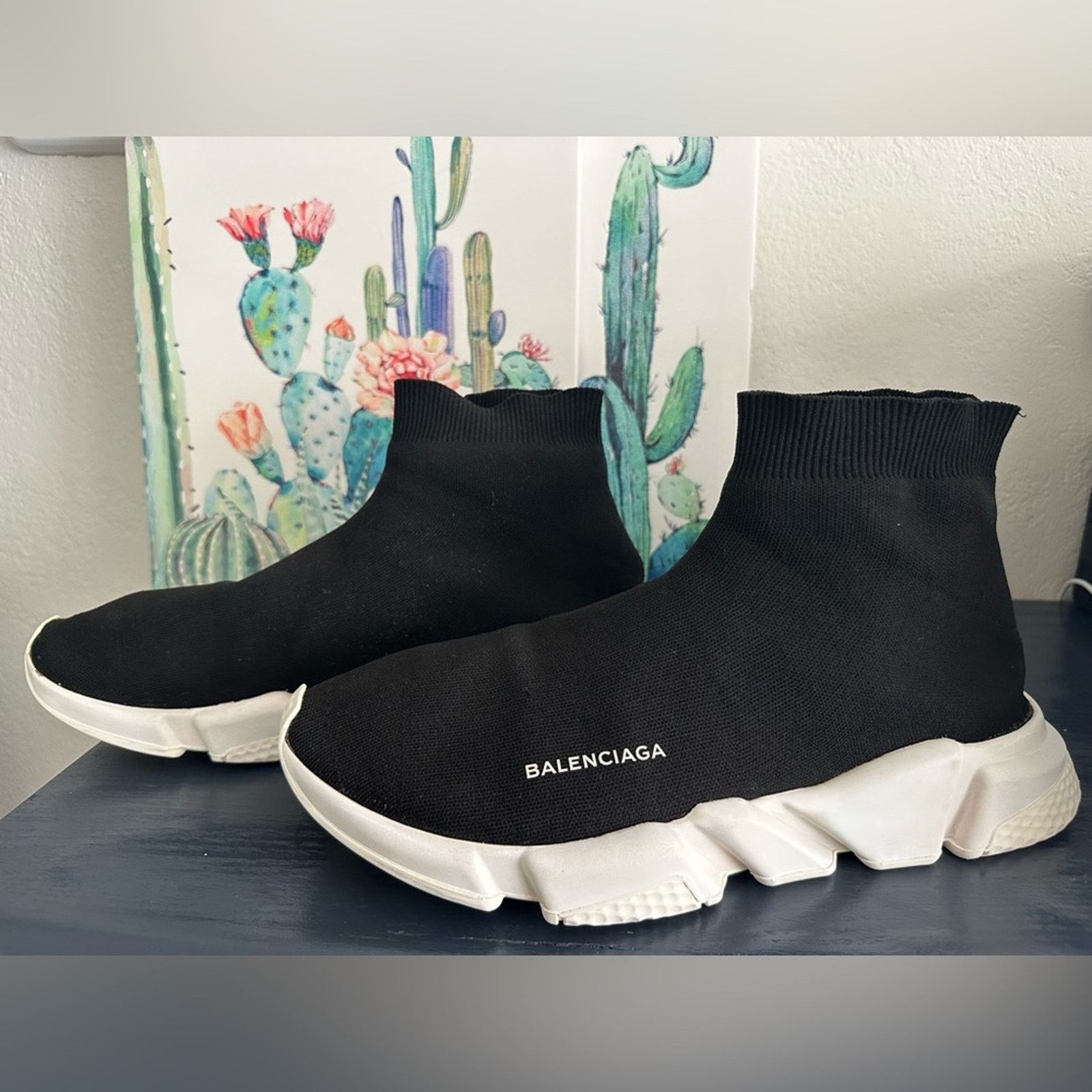 Balenciaga Speed Trainers EU 47 US 14 Mid-top Black sock White rubber Size US 14 / EU 47 - 16 Thumbnail