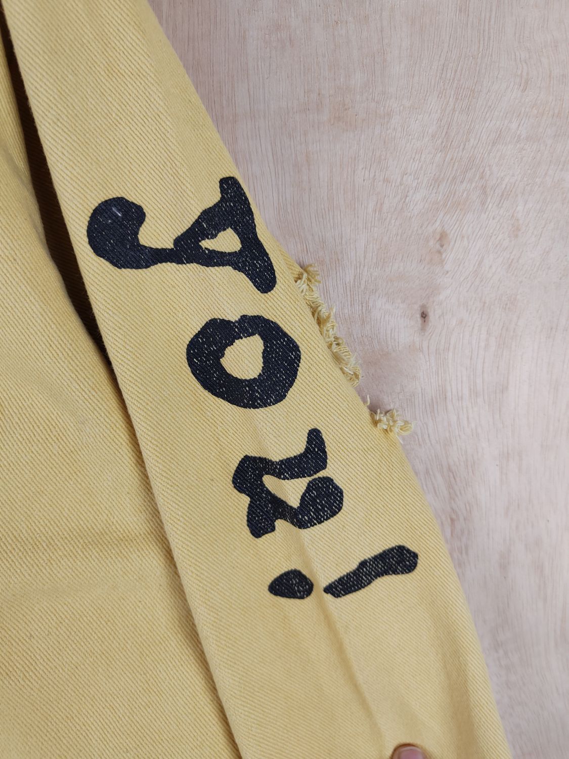 Japanese Brand Japan ripped distressed Yellow Thank You Sweatshirts #S2515 Size L / US 10 / IT 46 - 9 Thumbnail