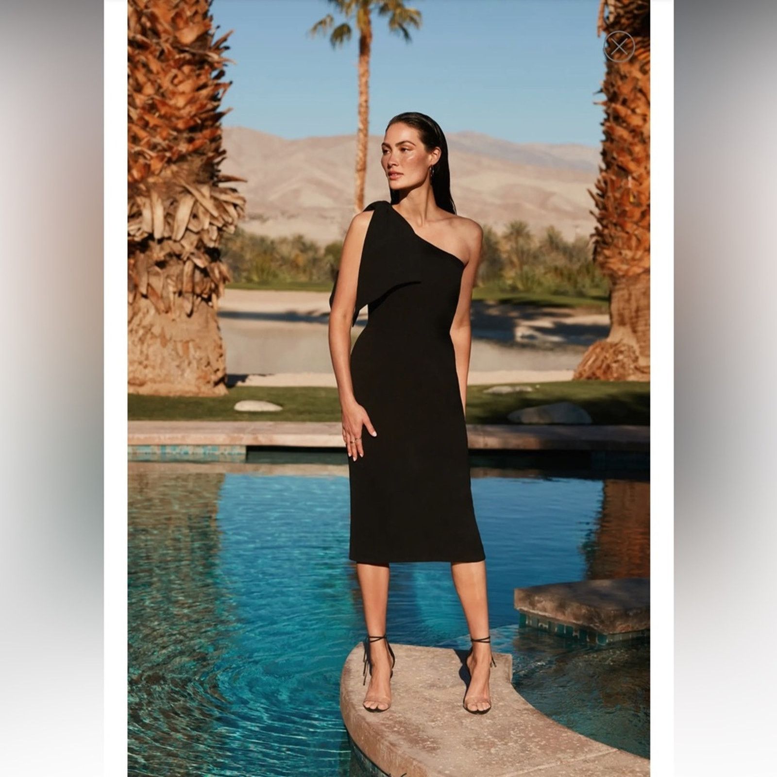 Dress the Population Dress the Population Tiffany One-Shoulder Midi Dress Black L Size L / US 10 / IT 46 - 1 Thumbnail
