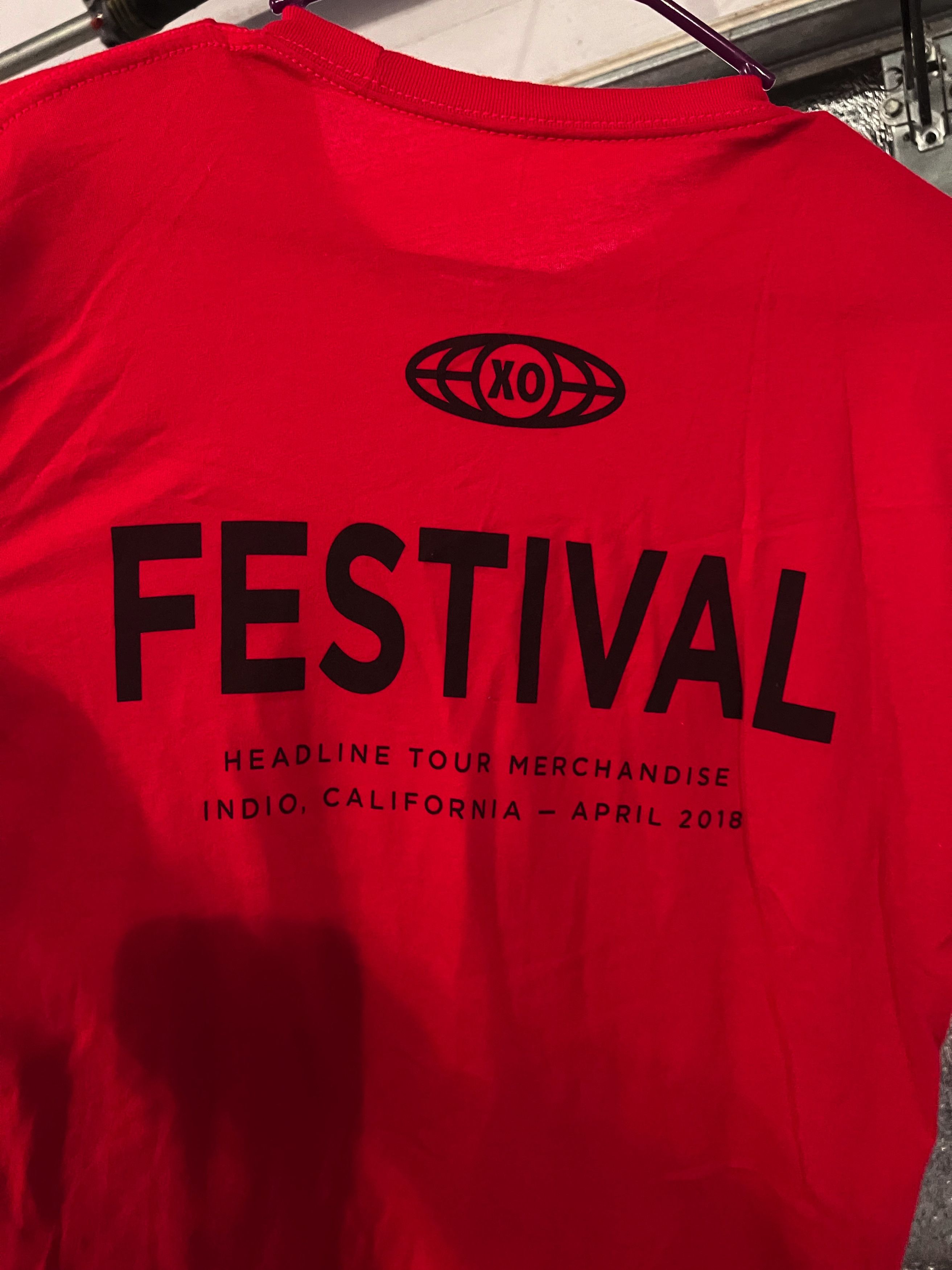 The Weeknd Coachella Red XO tee Size Medium