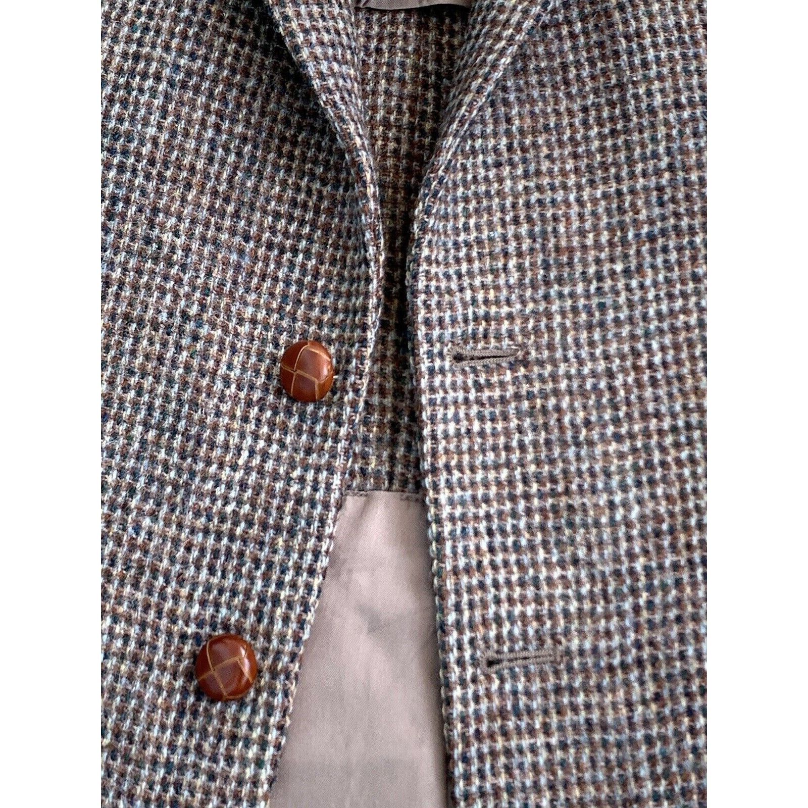 Harris Tweed × Vintage Men's HARRIS TWEED MADE IN USA Sport Blazer Jacket EU 48 M Size 48R - 18 Thumbnail