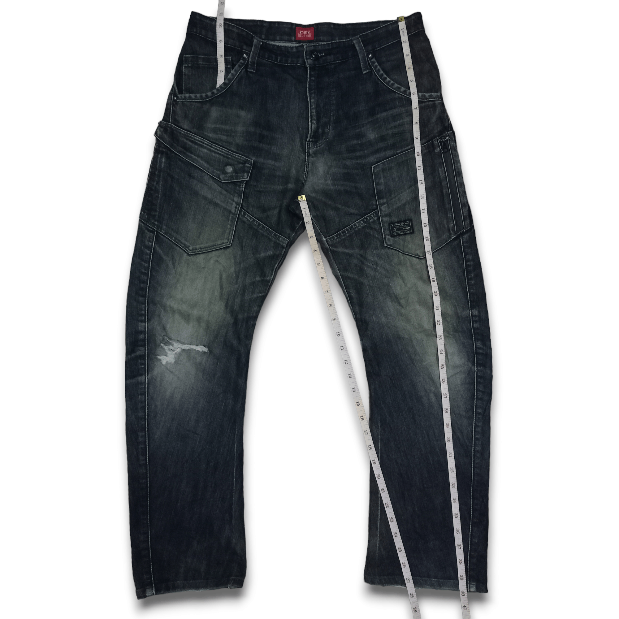 Edwin Vintage Edwin Blue Trip Mud Wash Cargo Loose Denim Size US 33 - 10 Thumbnail
