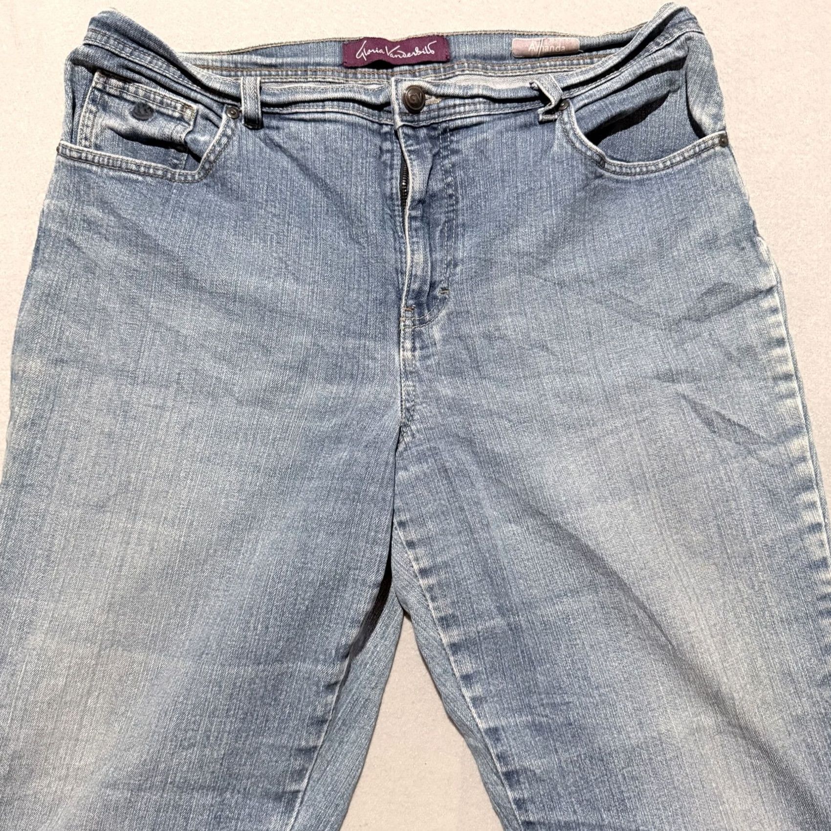 Gloria Vanderbilt Gloria Vanderbilt Amanda Jeans Women's Blue Denim Stretch Classic Straight - 14 Size 36" / US 14 / IT 50 - 3 Thumbnail
