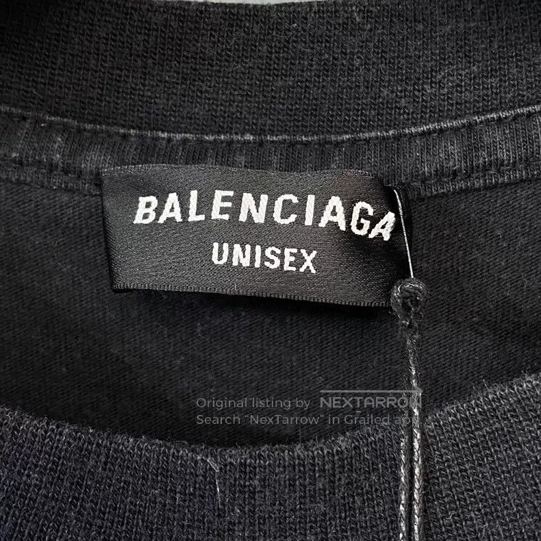 Balenciaga Balenciaga Distressed Black Short Sleeve T-Shirt with Curs Size US S / EU 44-46 / 1 - 7 Thumbnail