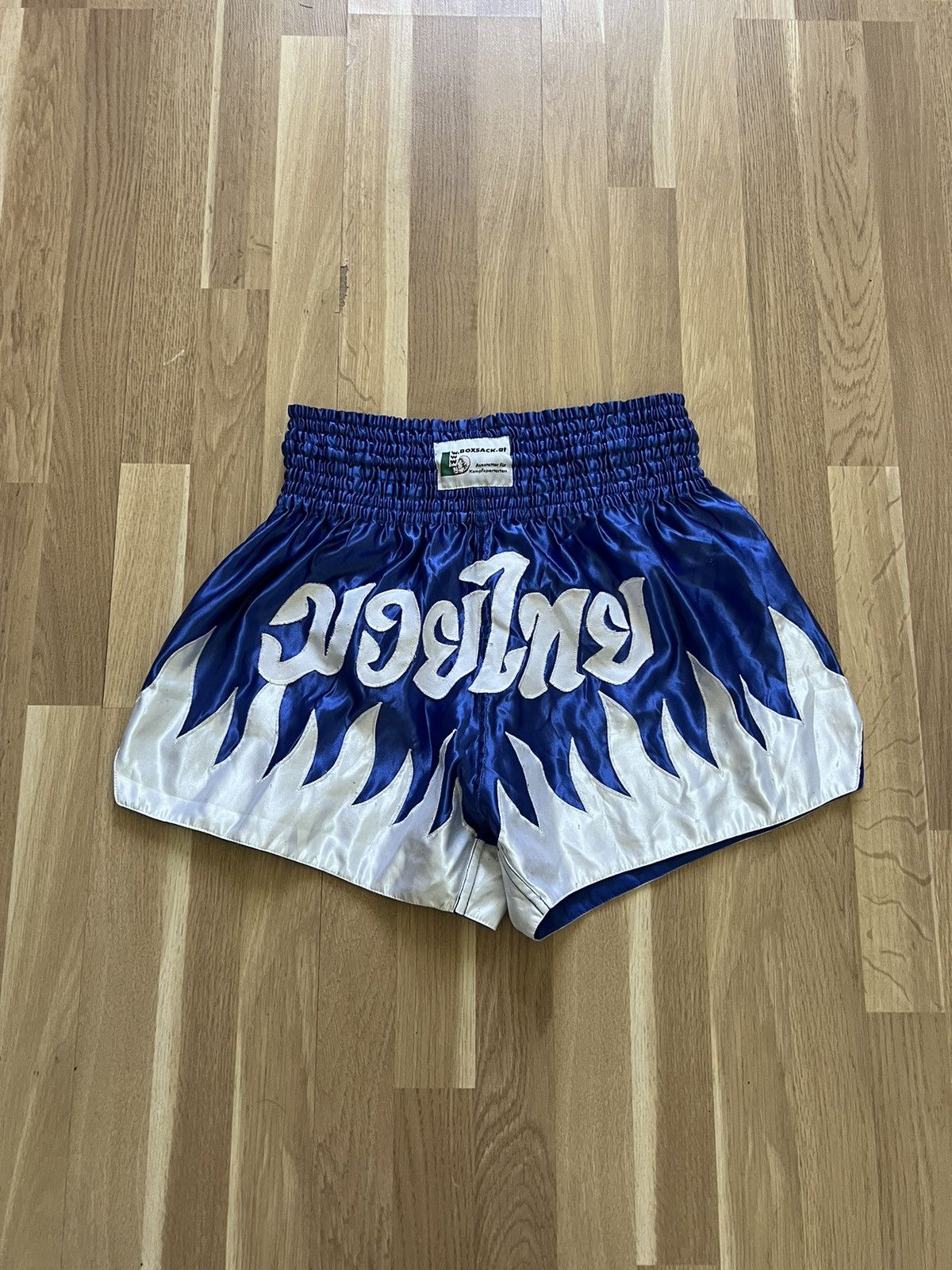 Other × Vintage Vintage Muay Thai boxing shorts blue m size Size US 32 / EU 48 - 1 Thumbnail