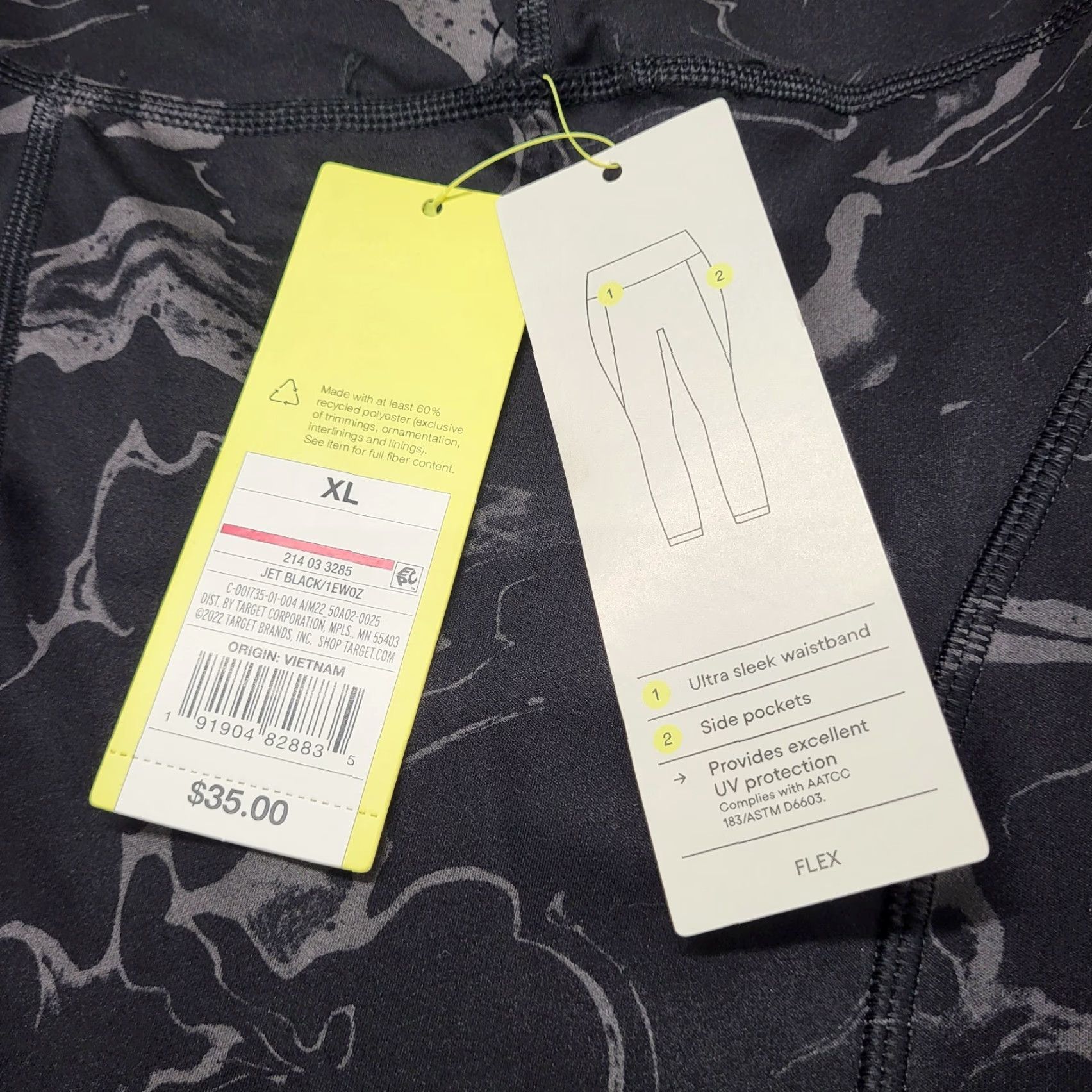 Vintage All in Motion Leggings Womens XL HIGH-RISE 7/8 Jet Black Quick Dry NWT Cross Training Gym Yoga Athletic Slim Skinny Size 40" / US 18 - 4 Thumbnail