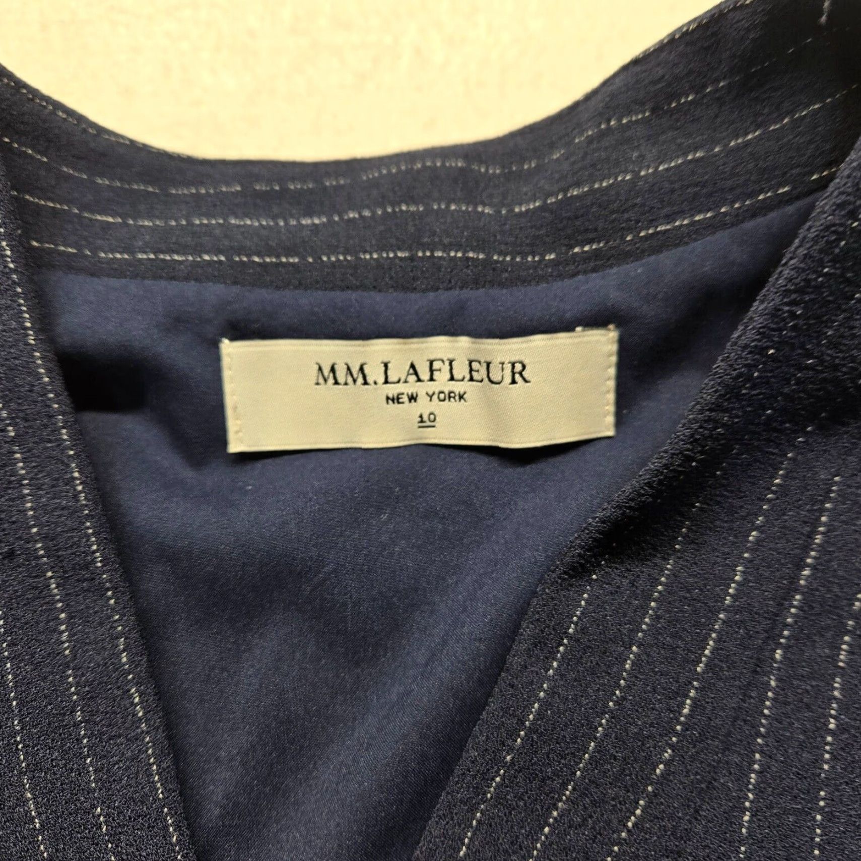 M.M.LaFleur MM.LaFleur Dress Blue A-Line Knee Length with Pockets Women Size 10 Square Neck Short Sleeve Workplace Dress 10 Redefine Careerwear Size L / US 10 / IT 46 - 3 Thumbnail