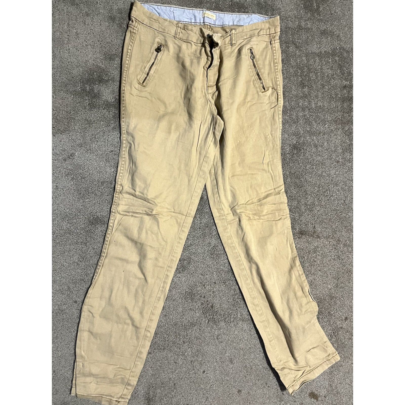 U.S. Polo Assn. U.S. POLO ASSN. Women's stretch khaki trousers Size 8 Slap Button Zip Pockets Casual Pants Regular Womens 30 in Inseam Khaki Tan Size ONE SIZE - 2 Thumbnail