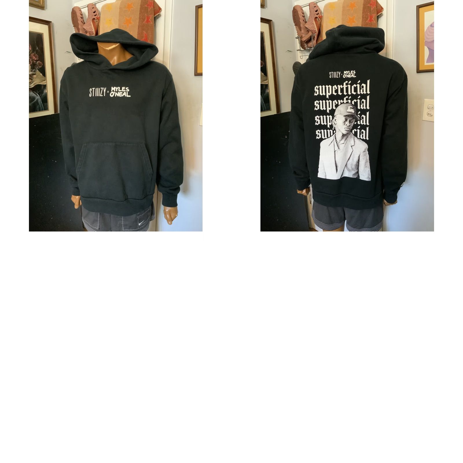 Vintage StiizyX Myles O’Neal 26 Birthday Party Superficial Heavyweight Black Hoodie L Mens Size US L / EU 52-54 / 3 - 8 Thumbnail