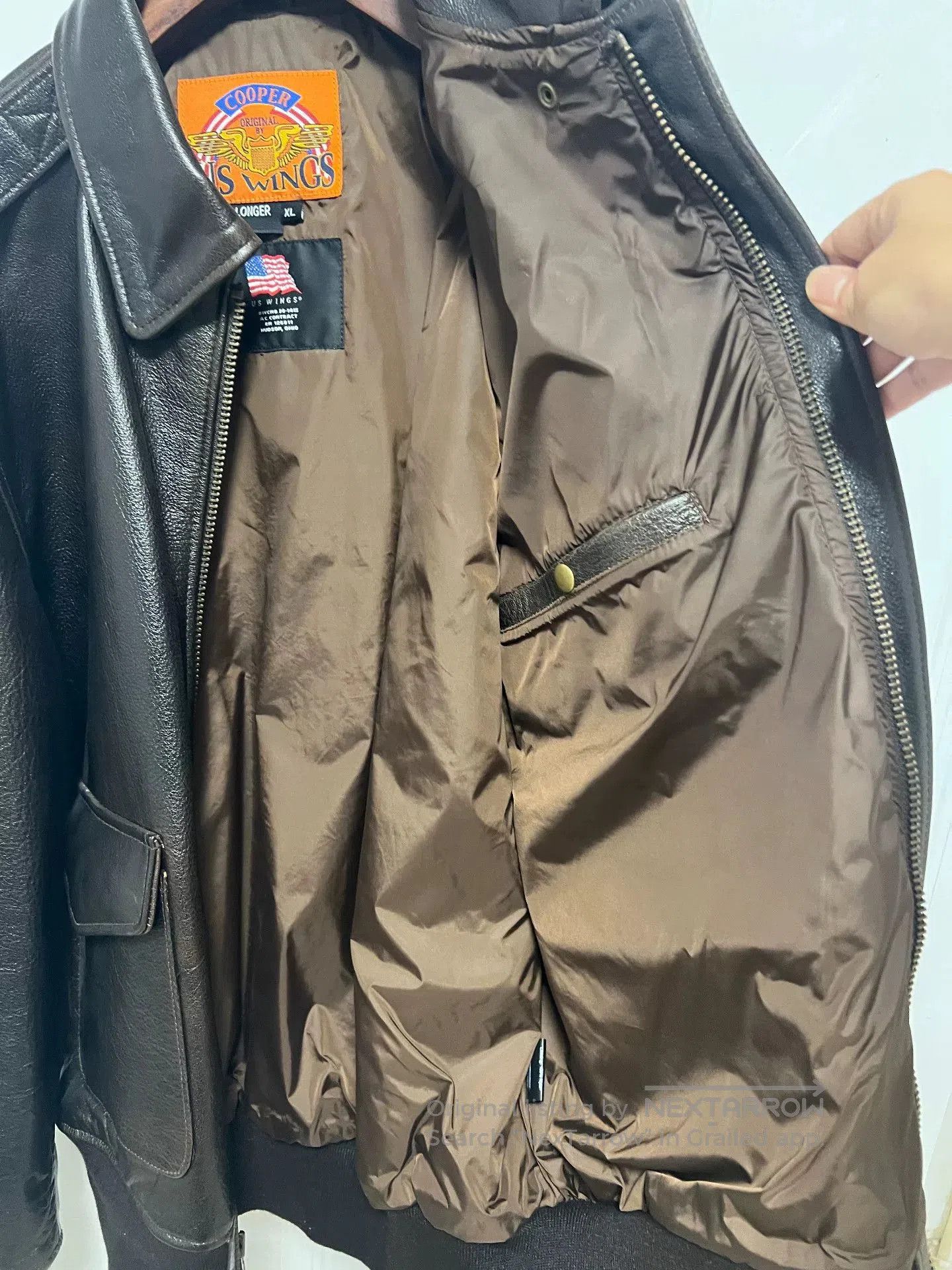 Wings + Horns Us Wings Leather A2 Flight Jacket. Size US XL / EU 56 / 4 - 6 Thumbnail